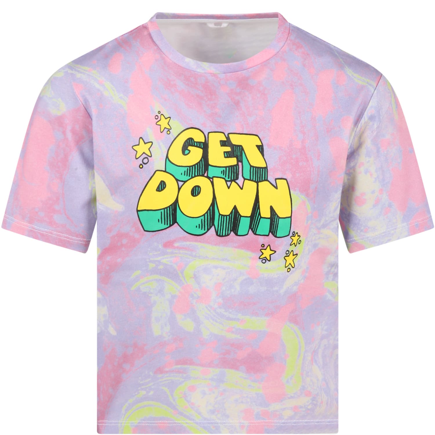 Stella McCartney Kids Tie-dye T-shirt For Kids With Yellow Writing