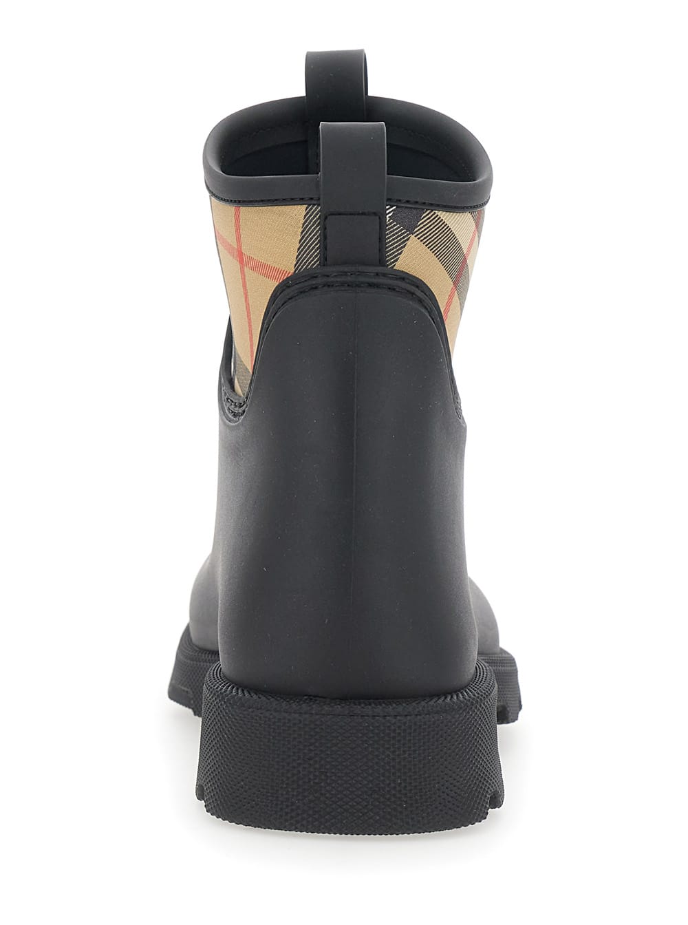Burberry Marsh Stamp Rubber Ankle Boots In Black