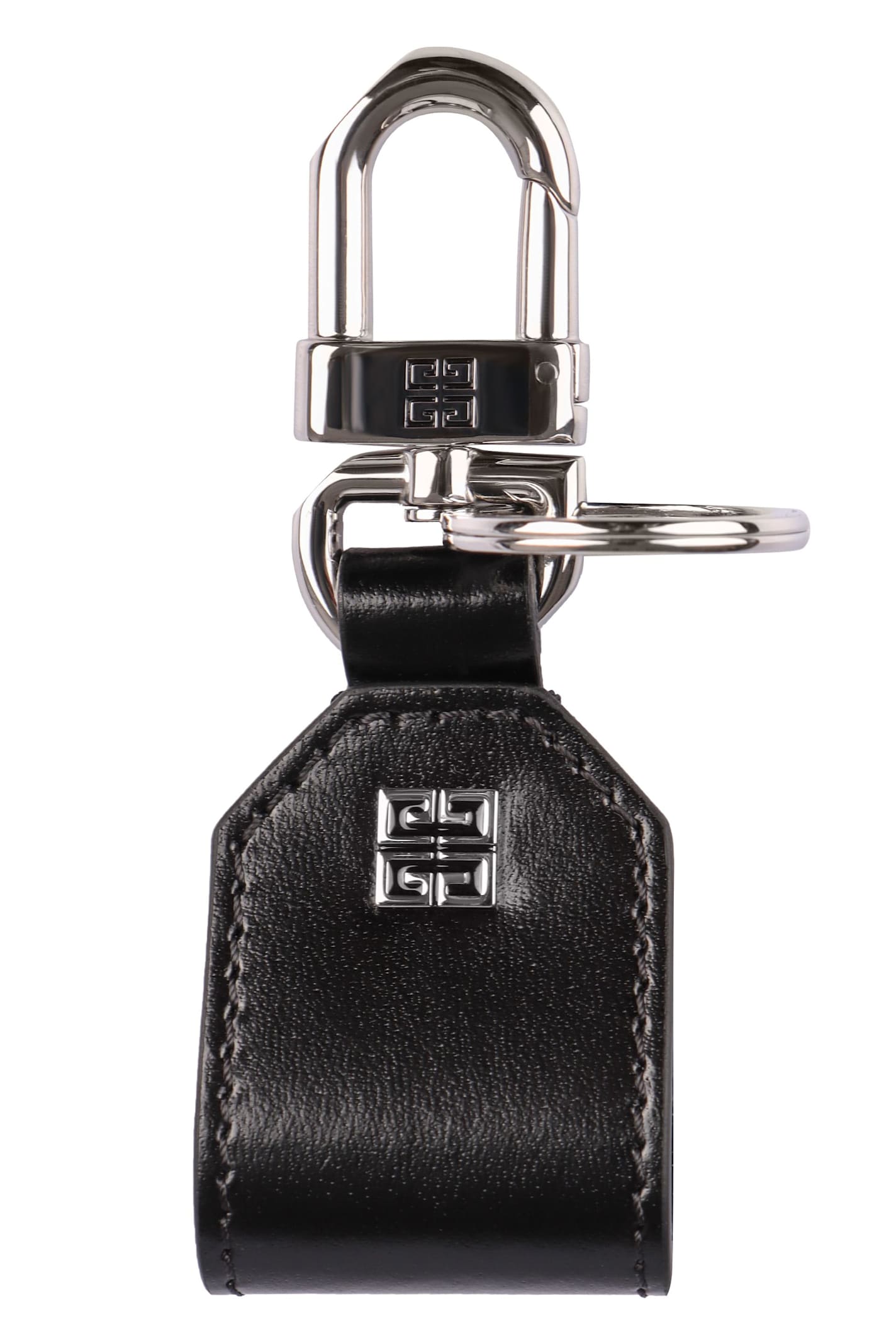 Givenchy 4g Leather Keyring In Black