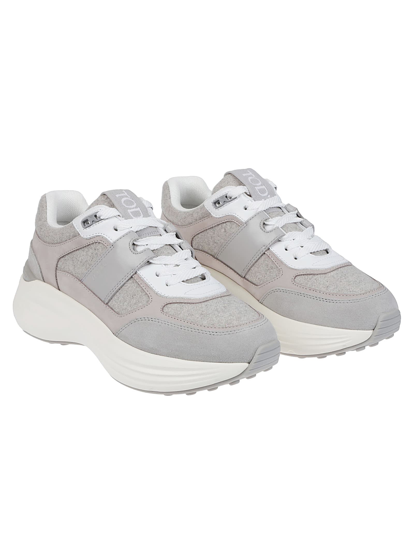 Tod's Modern Grey Sneakers With Soft Textures And Supportive Sole
