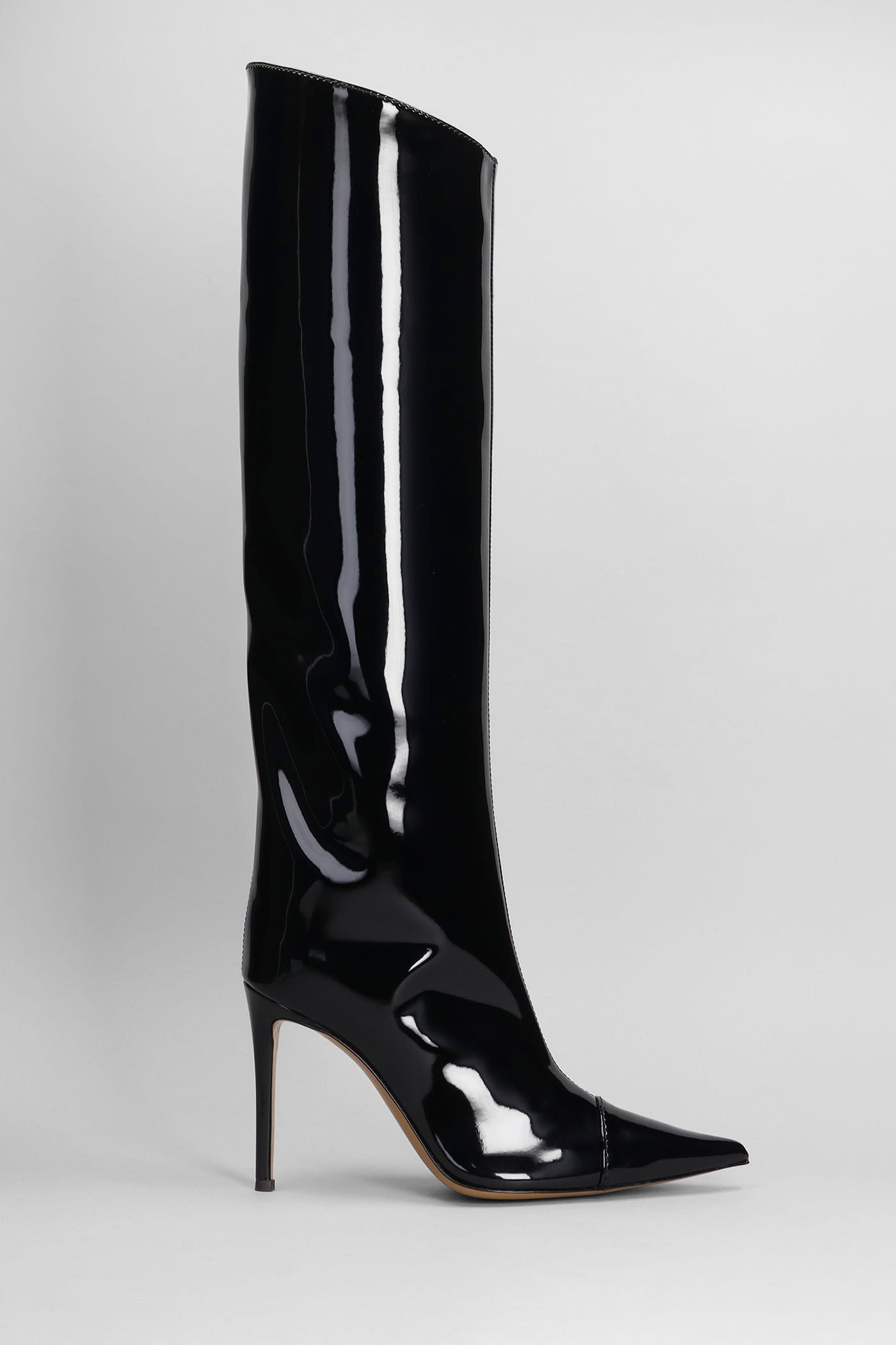 Alexandre Vauthier High Heels Boots In Black Patent Leather