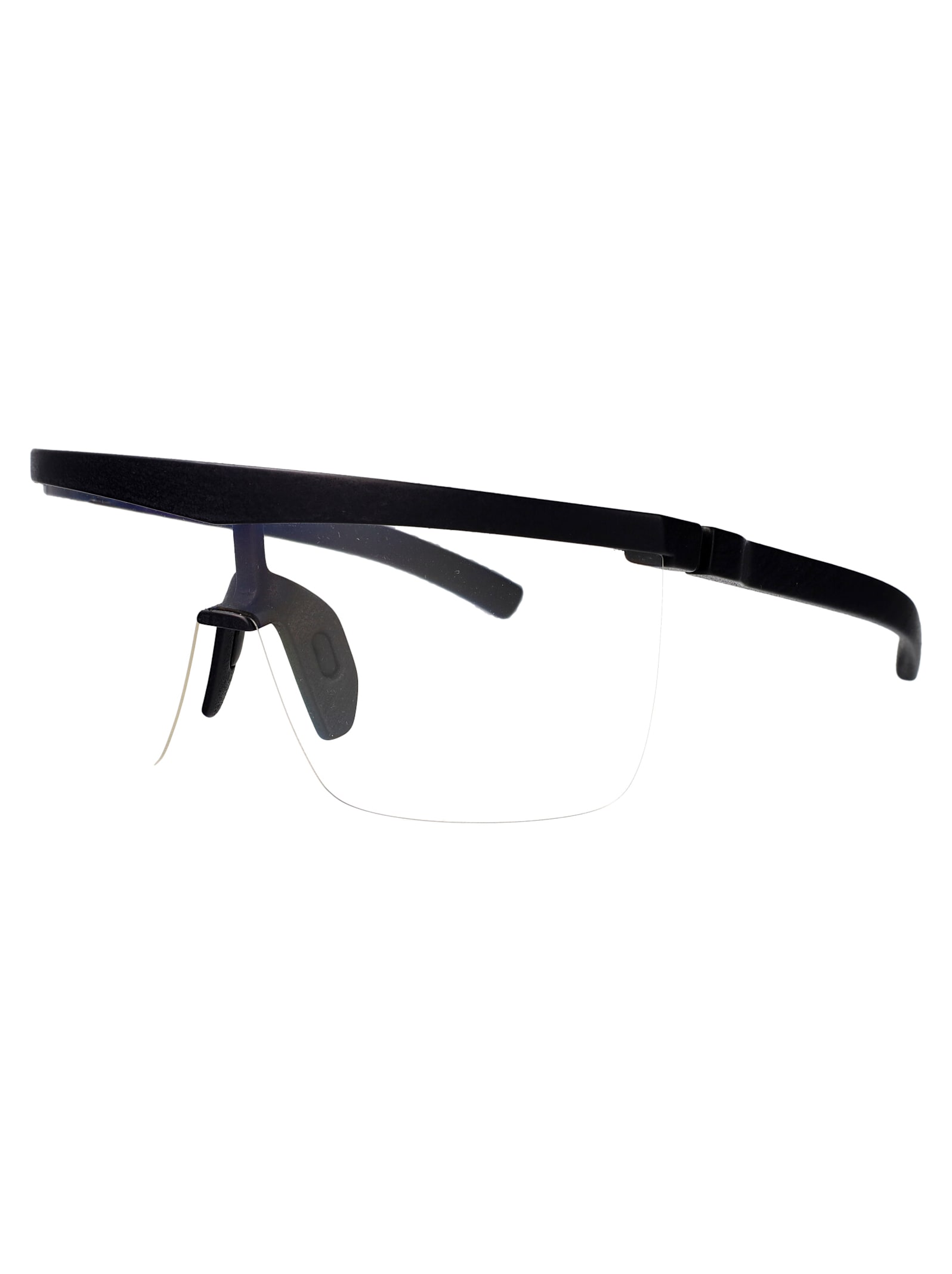 Shop Mykita Trust Glasses In 301 Md1 Pitch Black Clear Shield