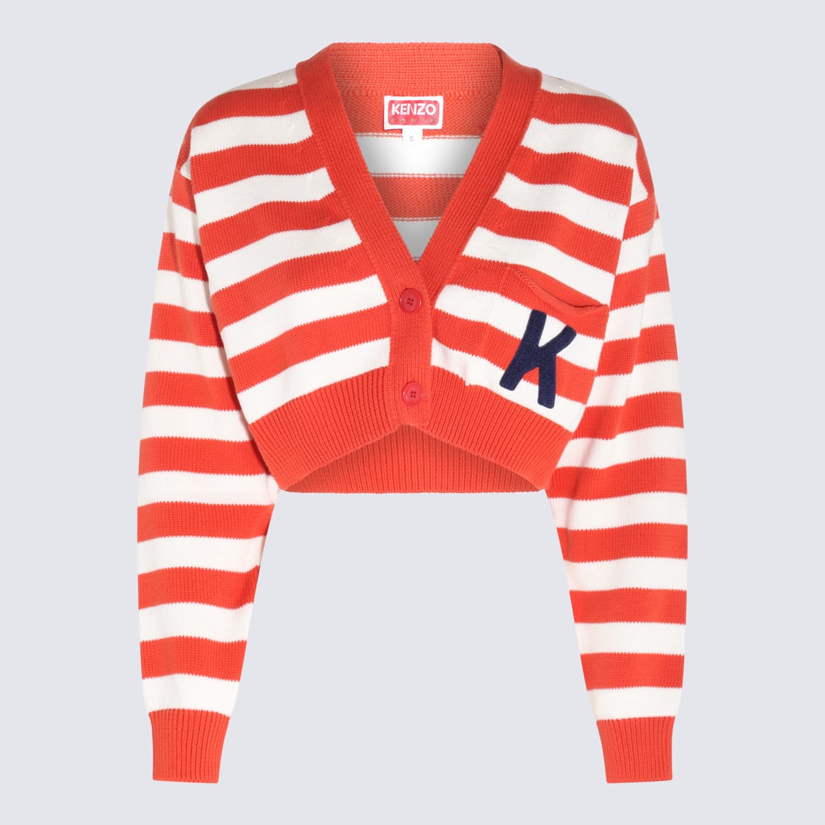 Shop Kenzo White And Red Cotton Knitwear In Rouge Moyen