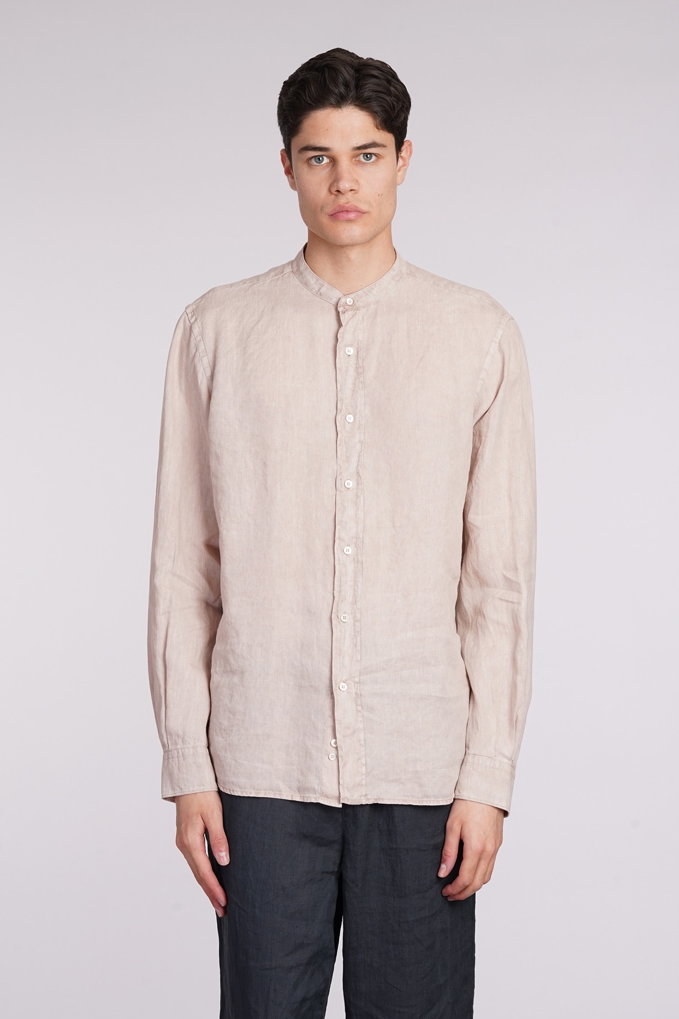 Camicia Bruce Shirt In Rose-pink Linen