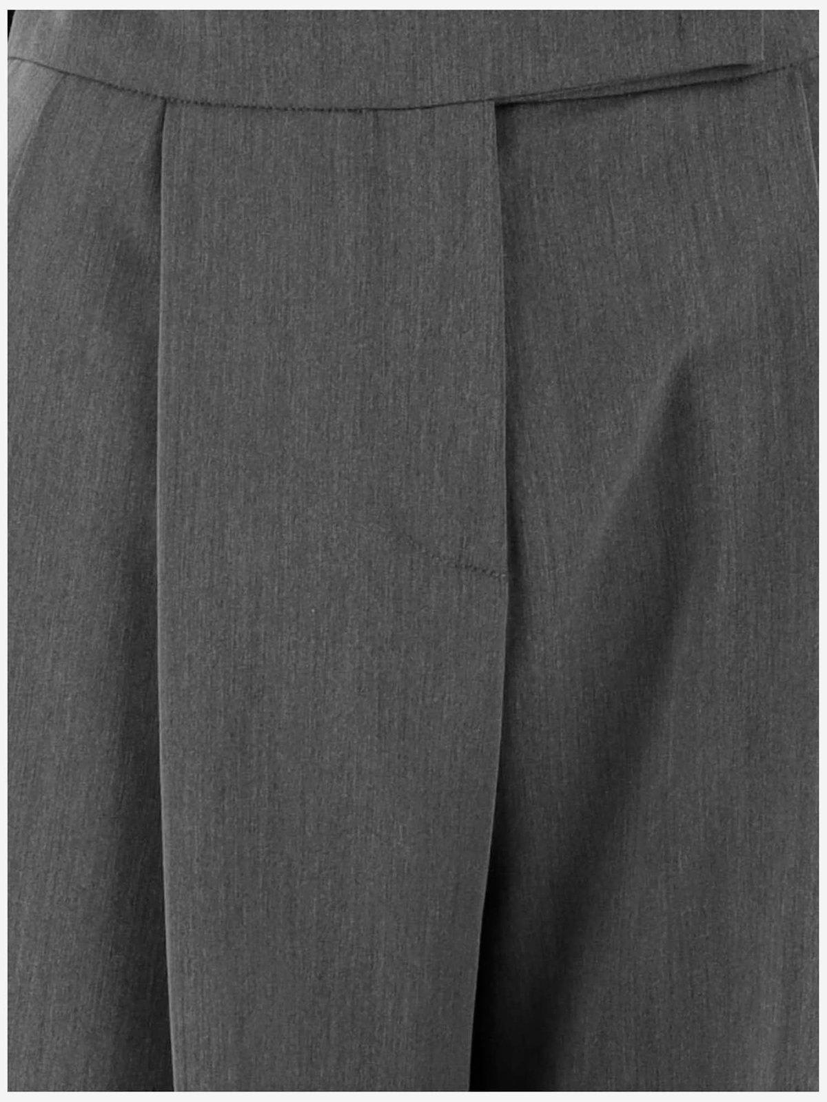 Shop Pinko Tailored Pleated Wide-leg Trousers  In Grey