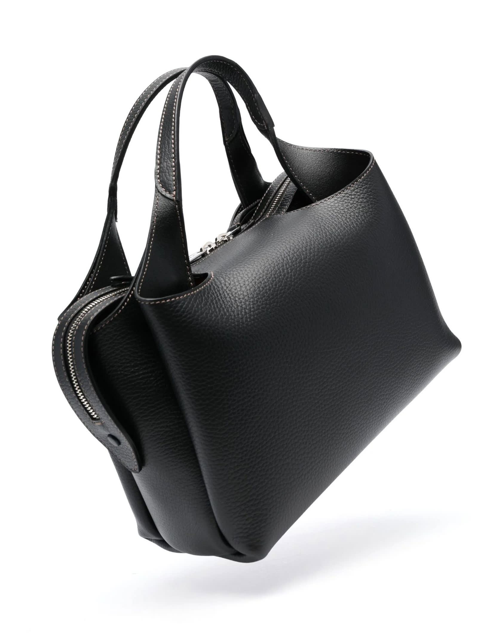 Shop Tod's Black Medium Boston Leather Tote Bag