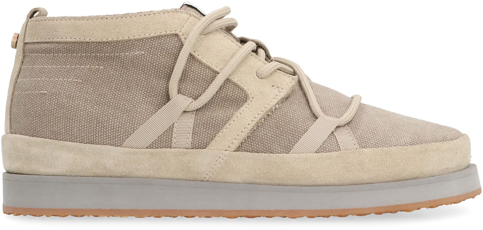 Volta Canvas Mid-top Sneakers In Beige