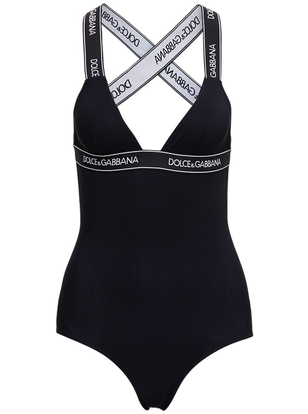 Dolce & Gabbana Black Swimsuit With Logo