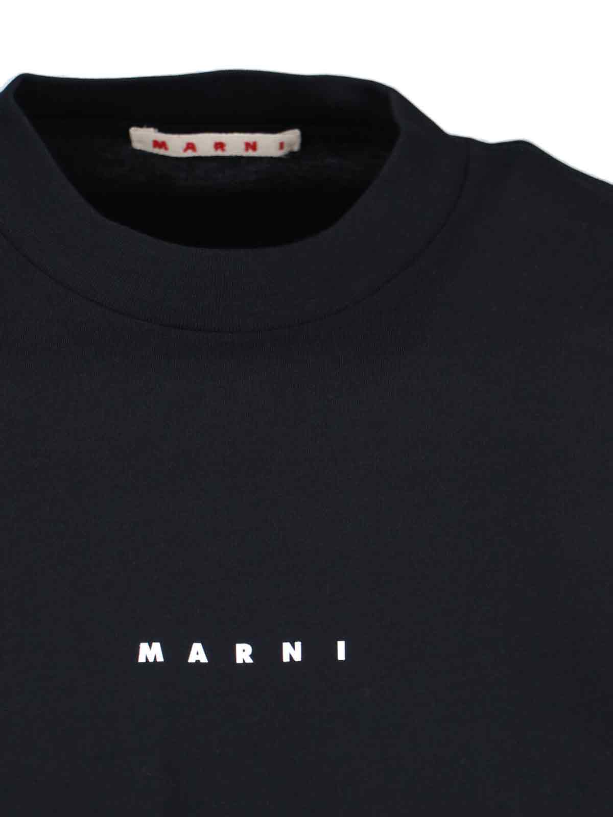 Marni Crew Neck Short Sleeves In Black