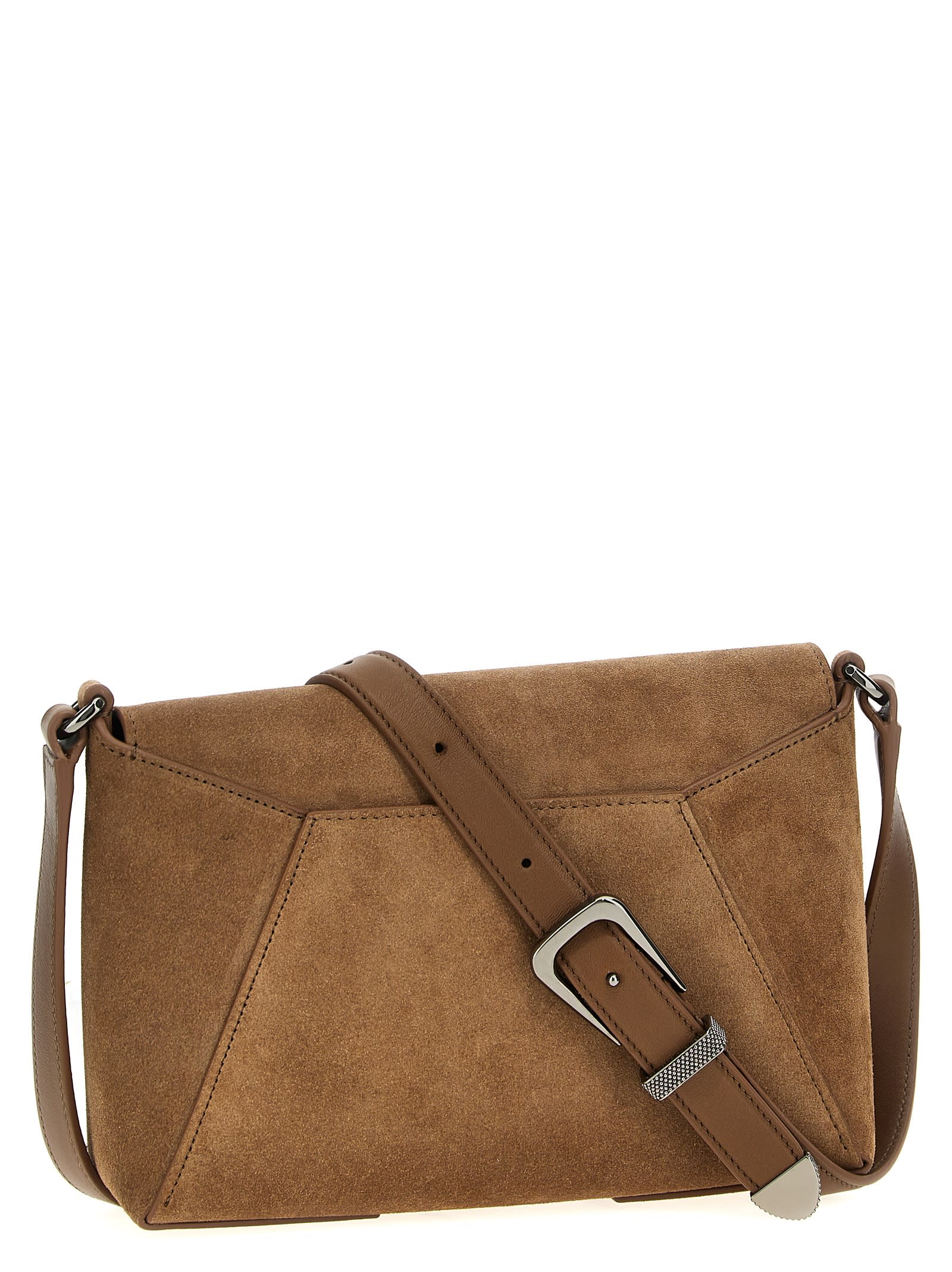 Shop Brunello Cucinelli Envelope Crossbody Bag In Brown