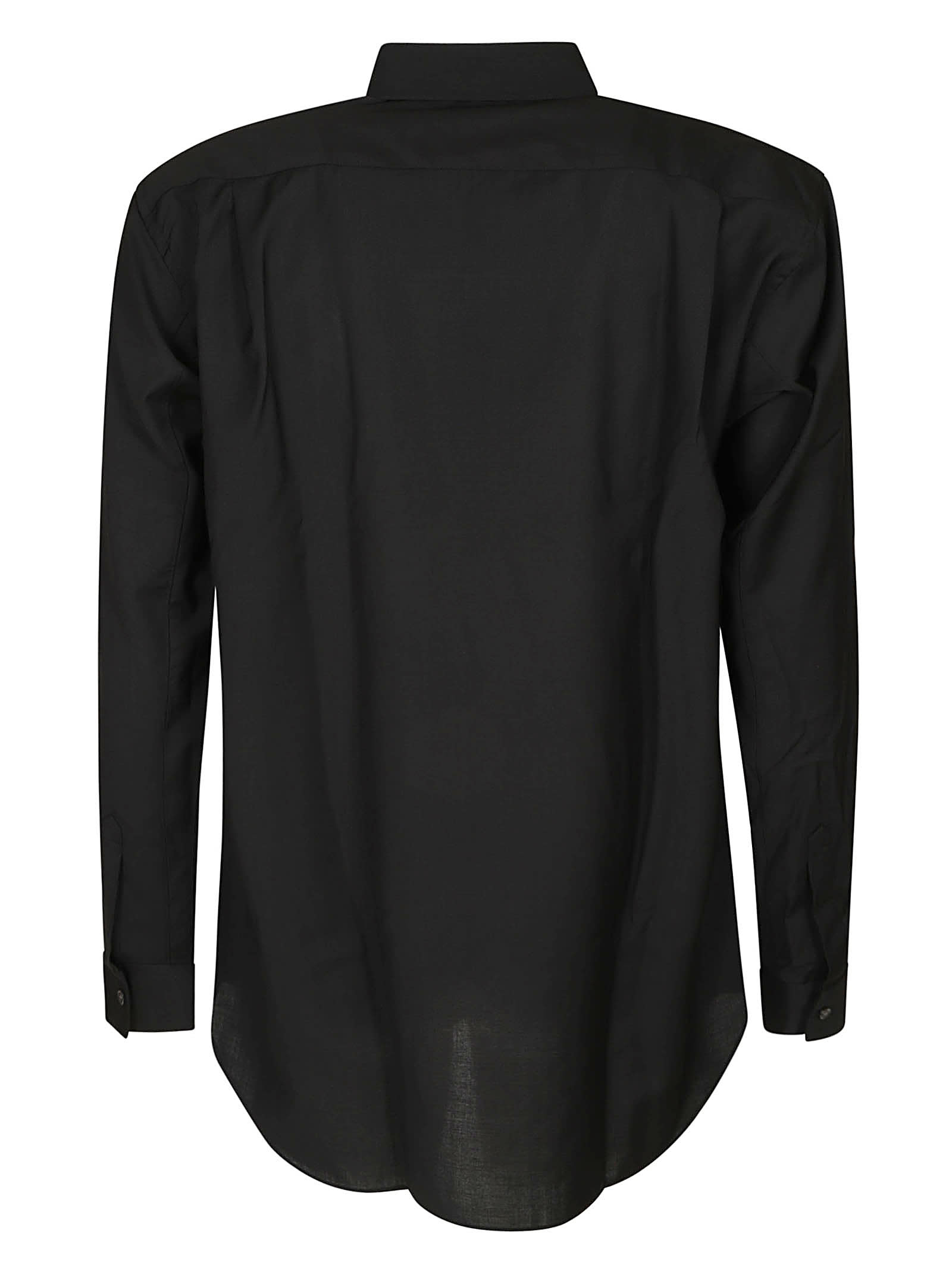 Shop Comme Des Garçons Shirt Round Hem Plain Shirt In Black
