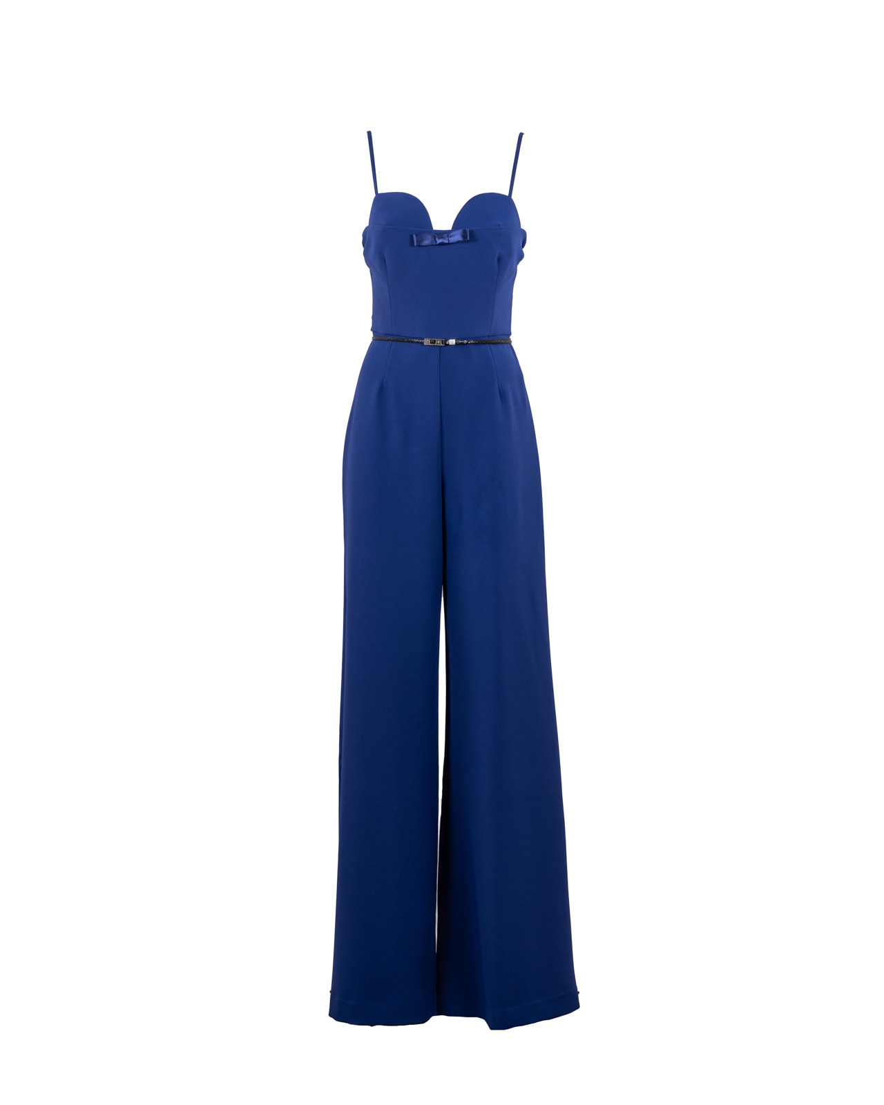 Shop Elisabetta Franchi Trousers Clear Blue In Indigo