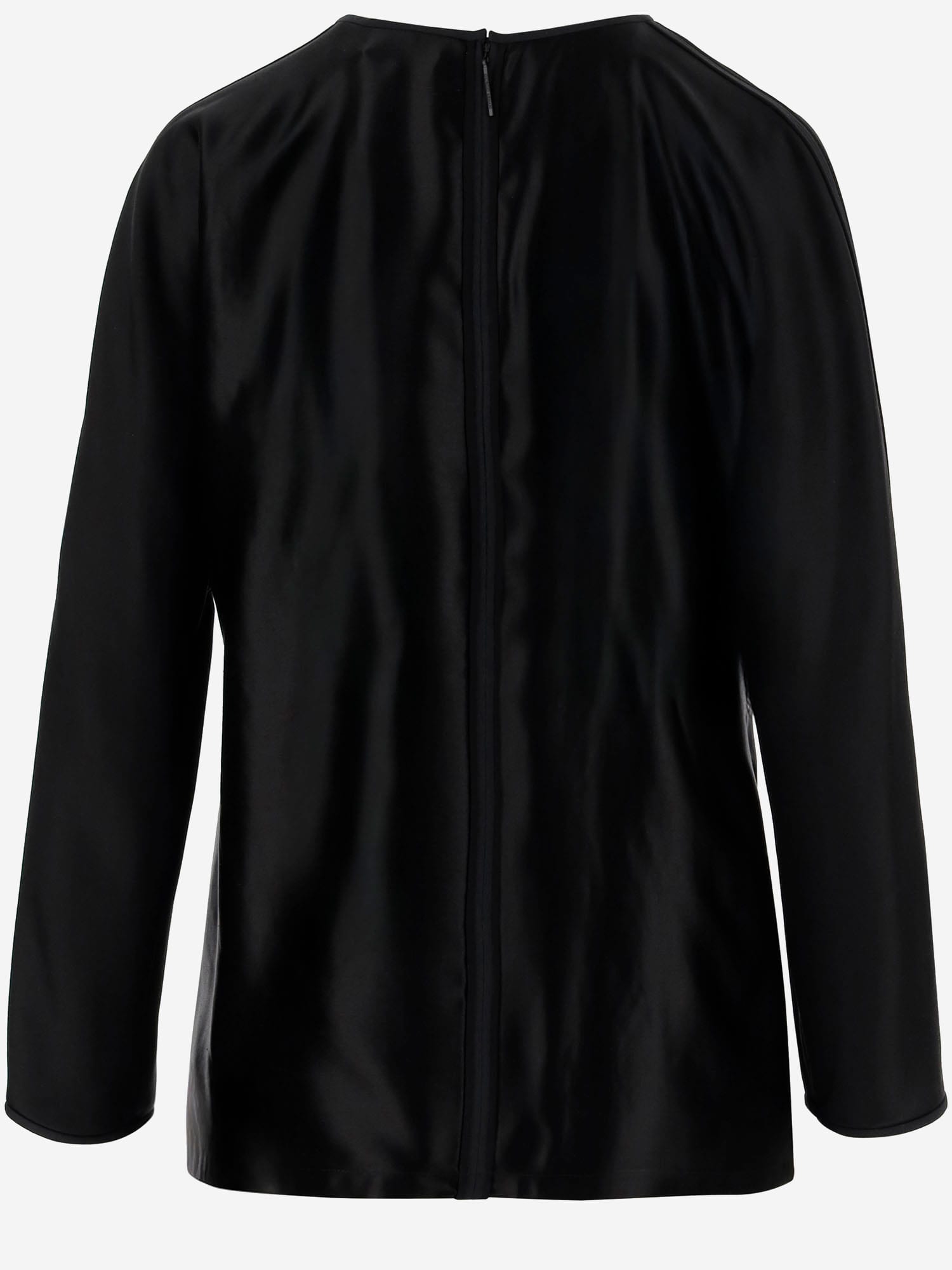 Giorgio Armani Shiny Effect Silk Sweater In Black