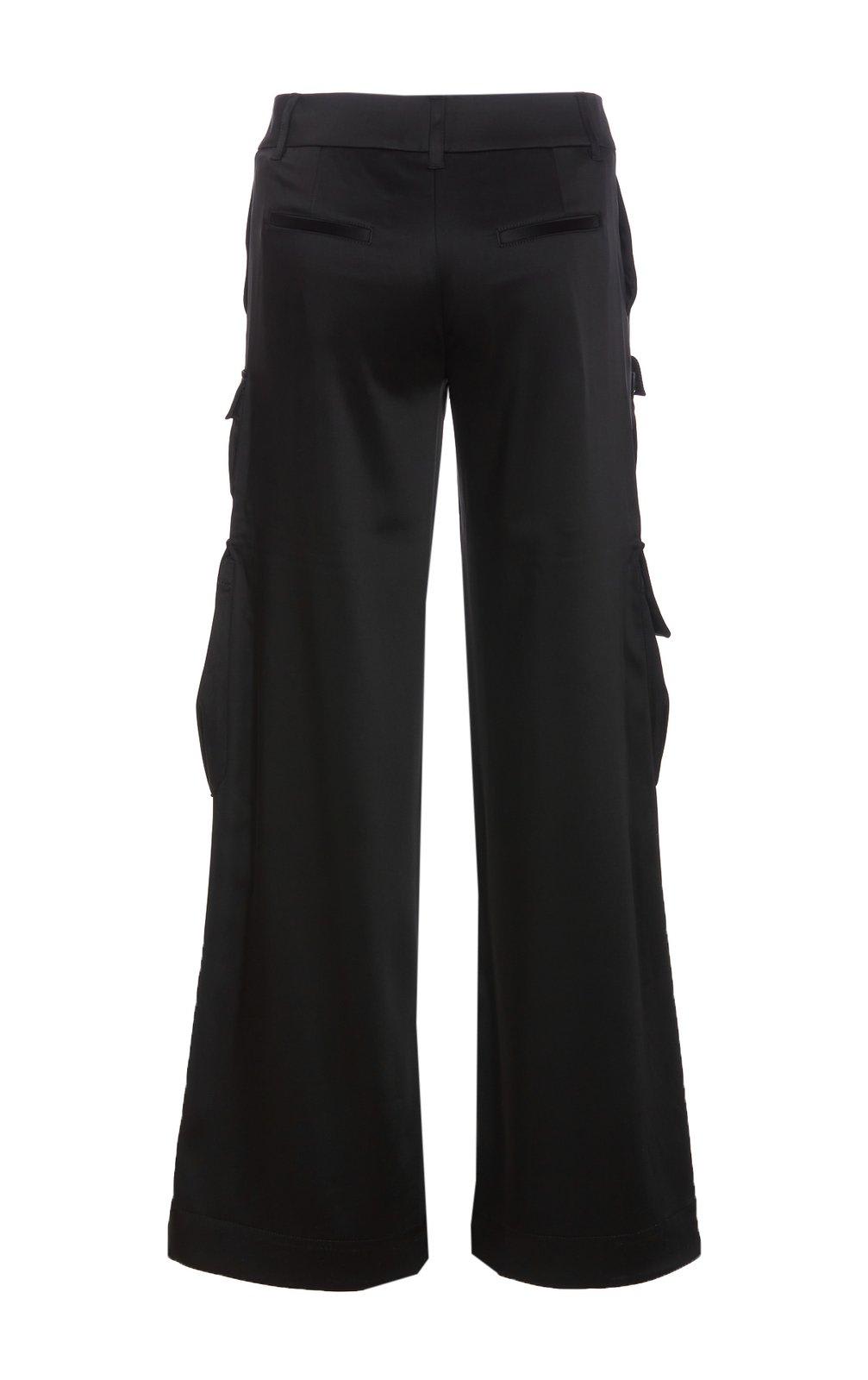 Shop Off-white Straight Leg Cargo Trousers In Black