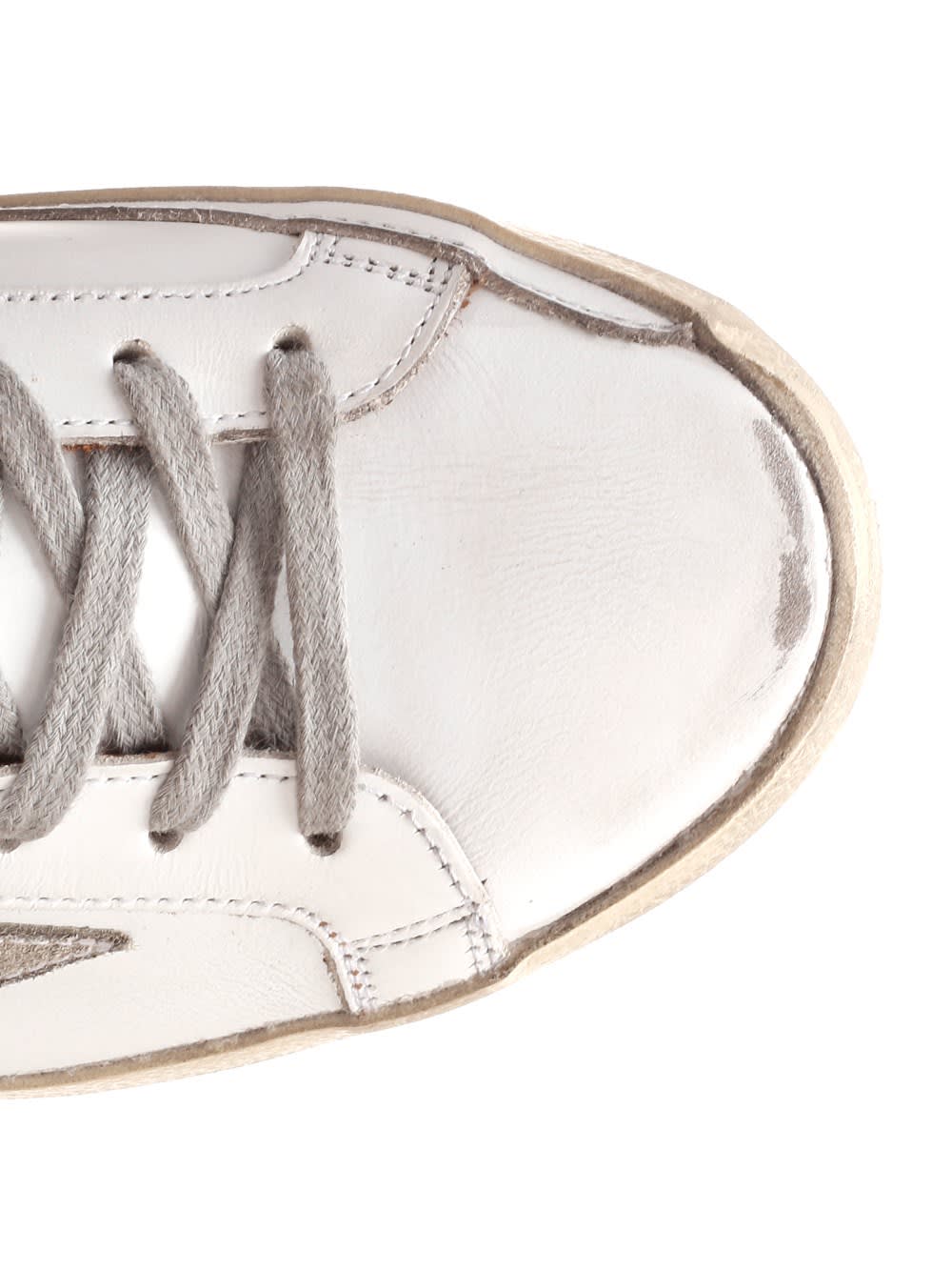 Shop Golden Goose White/brown Superstar Sneakers In Leather Brown