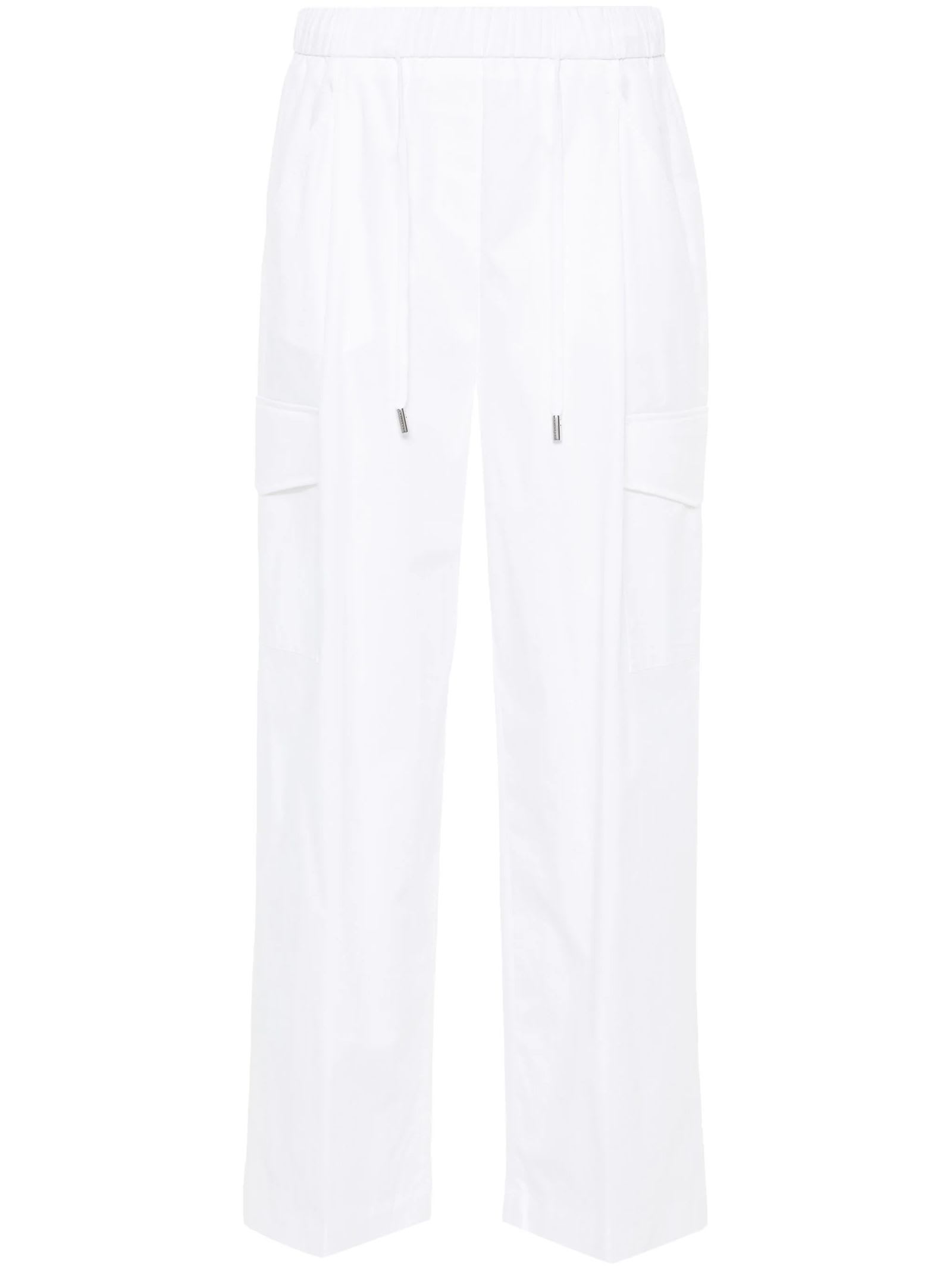 White Stretch-cotton Trousers