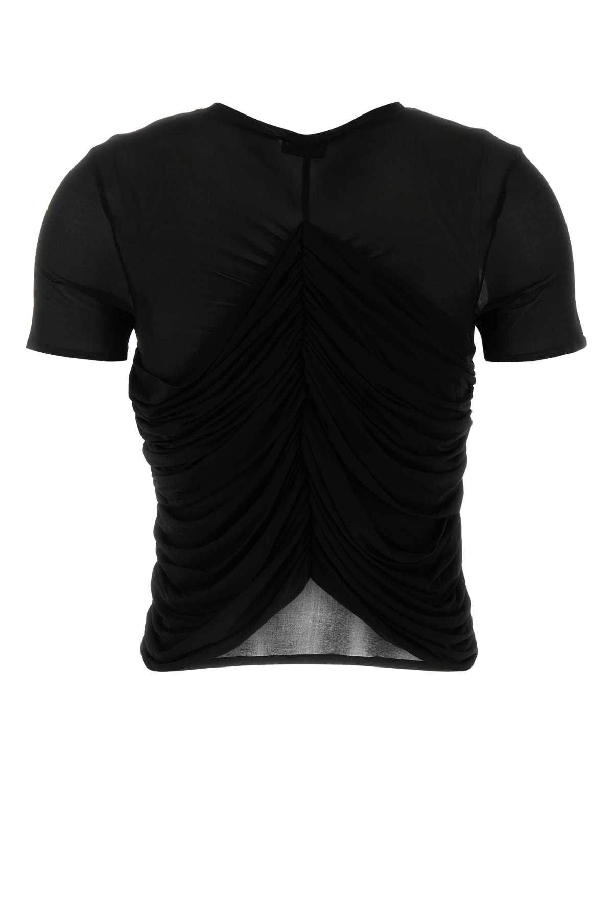 Magda Butrym Black Stretch Mesh Top In Black