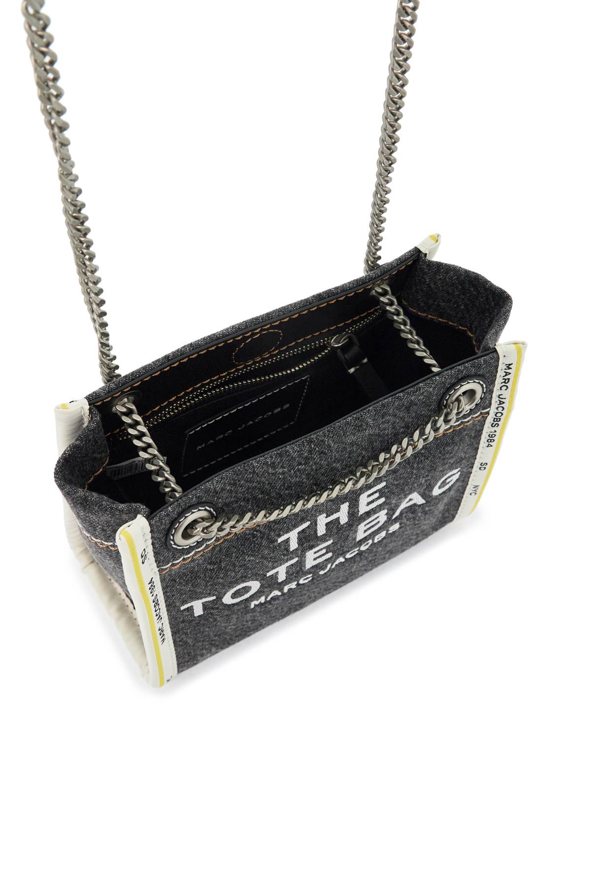 Marc Jacobs The Mini Tote Bag Denim In Black Wash (black)