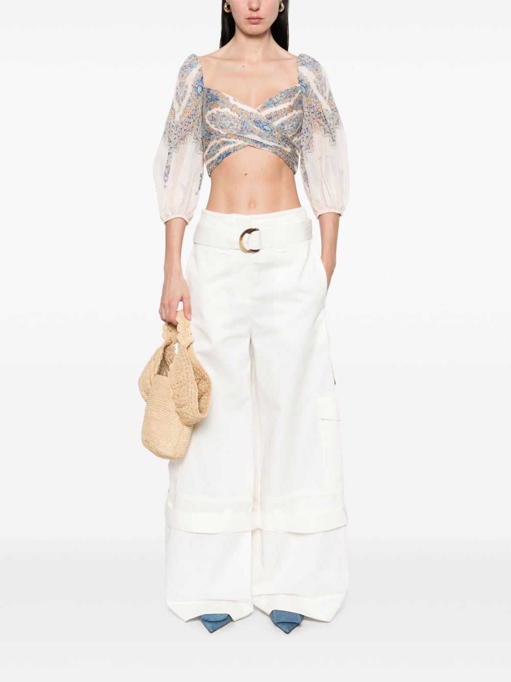 Zimmermann Printed Top In White