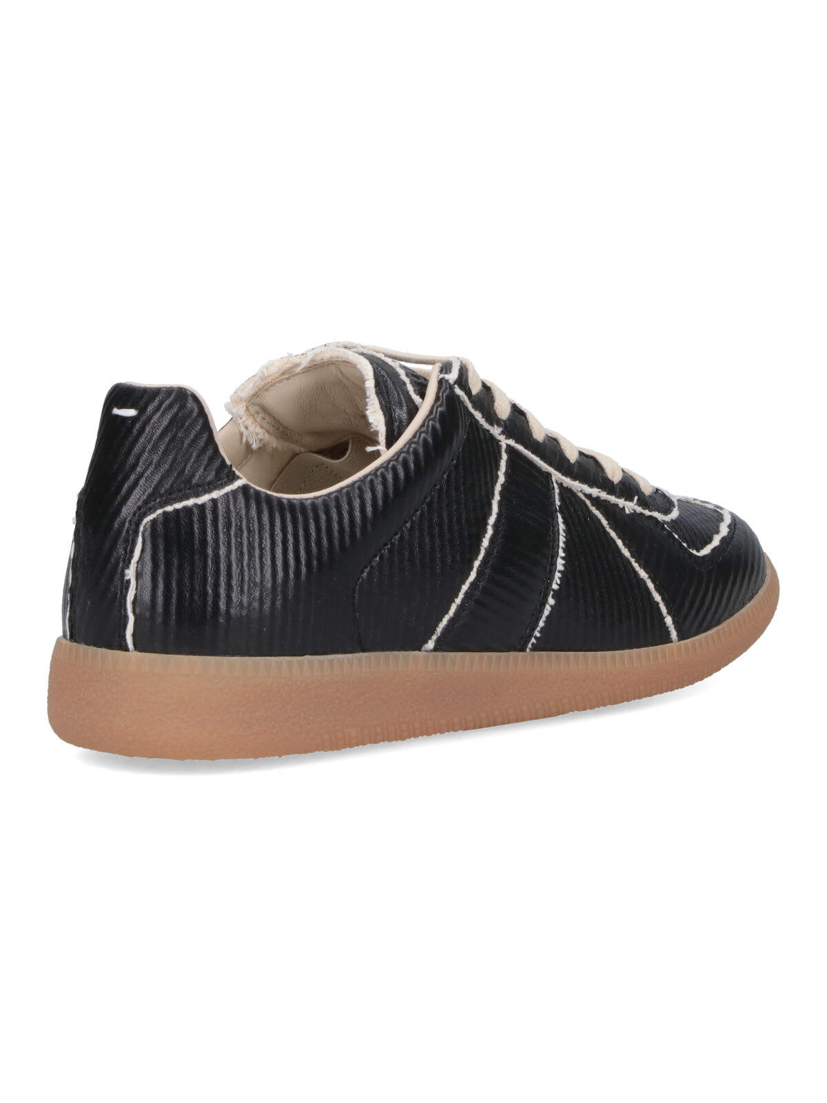 Maison Margiela Replica Sneakers Made Of Shiny Coated Leather In Black