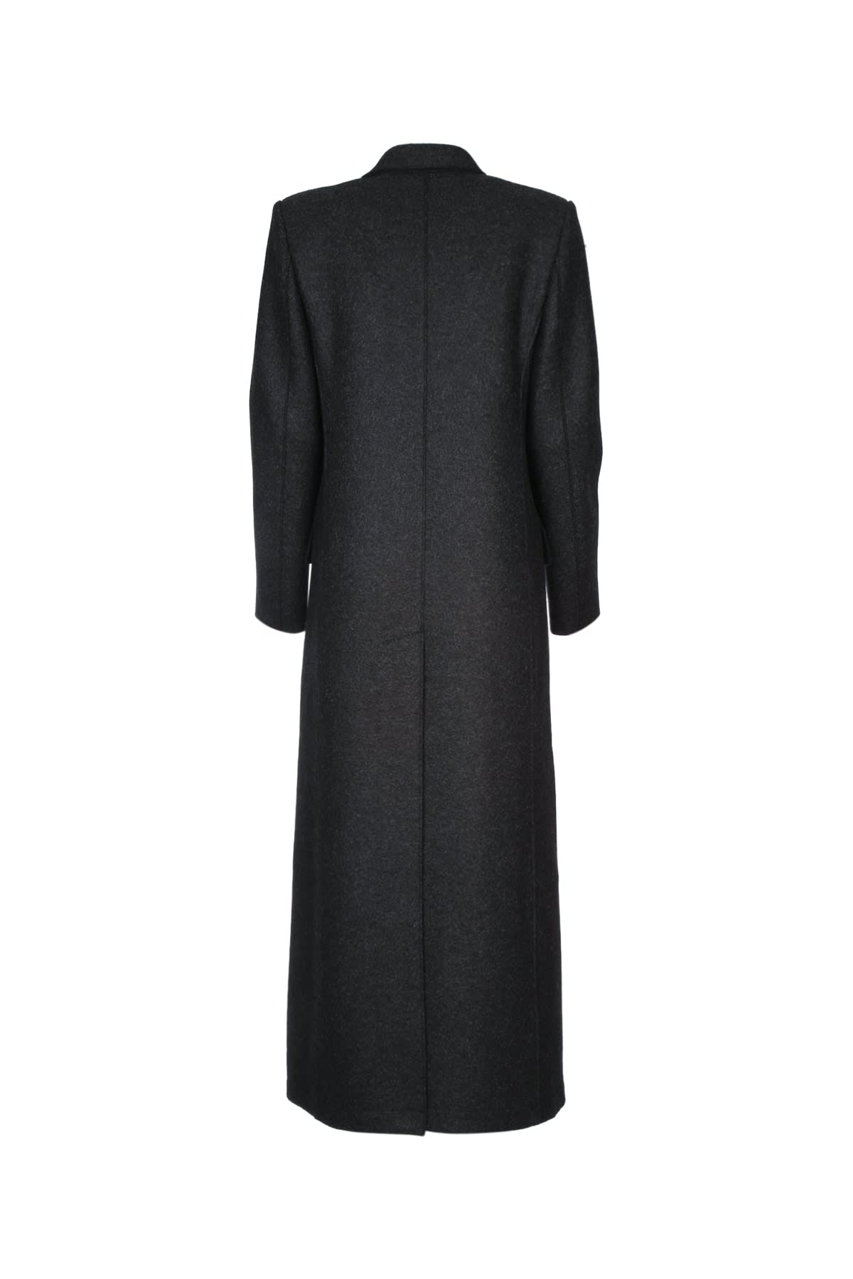 Harris Wharf London Women Long Double Breasted Tailored Coat Pressed W In Black