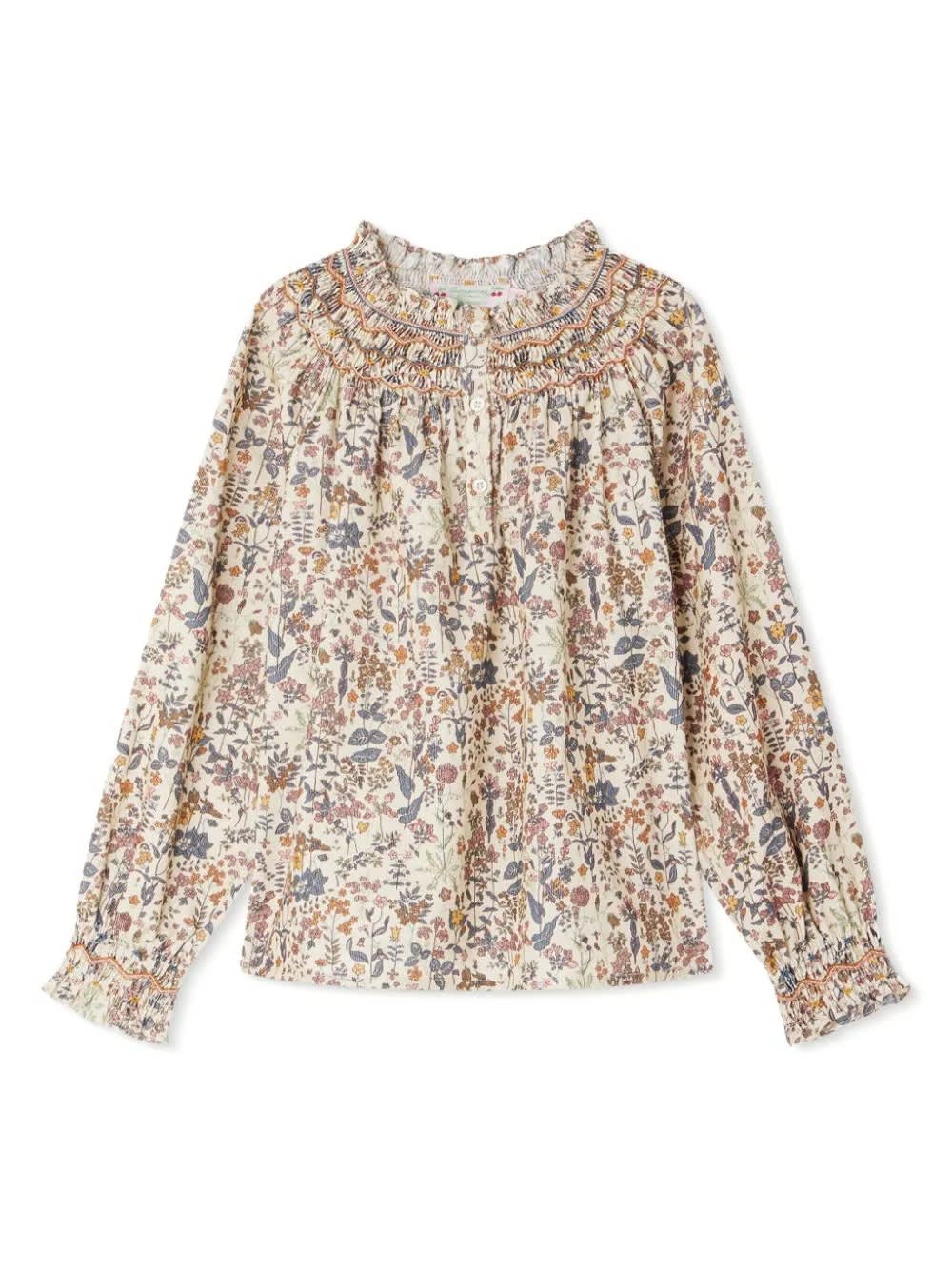 Shop Bonpoint Petale Blouse In Liberty Fabric In Multicolour