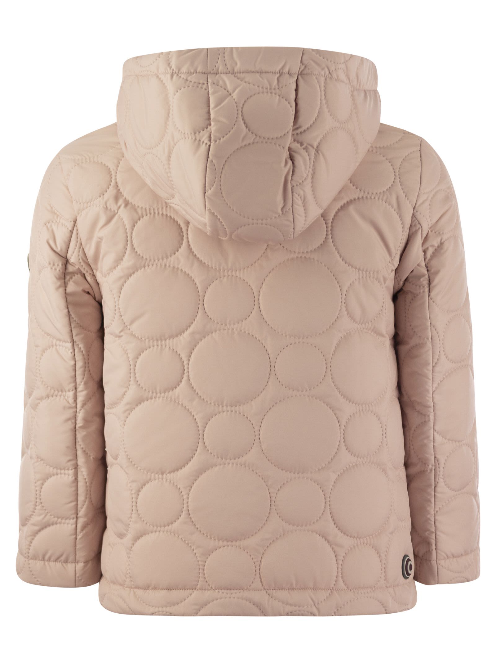 Shop Colmar Hooded Hood With Circular Quilting In Pink