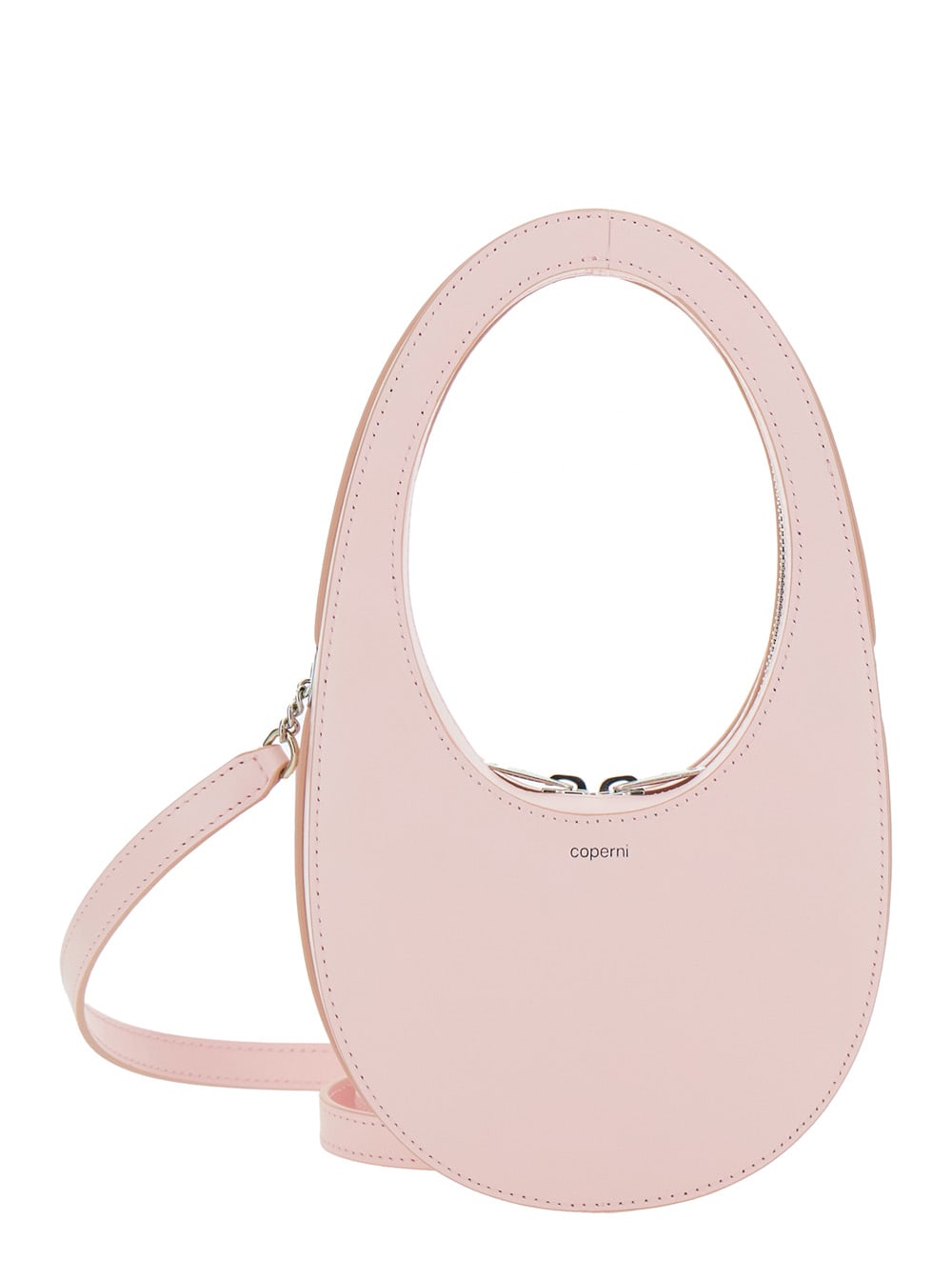 mini Swipe Pink Crossbody Bag With Embossed Logo And Removable Shoulder Strap In Leather Woman