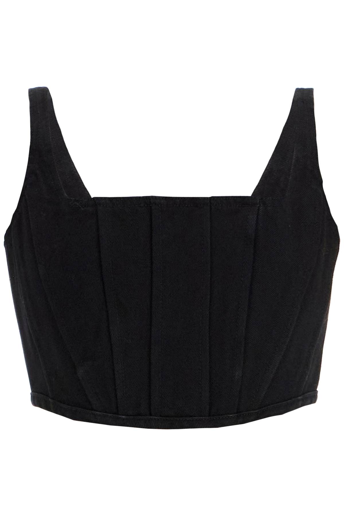 Shop Marc Jacobs Denim Bustier Top For In Black (black)