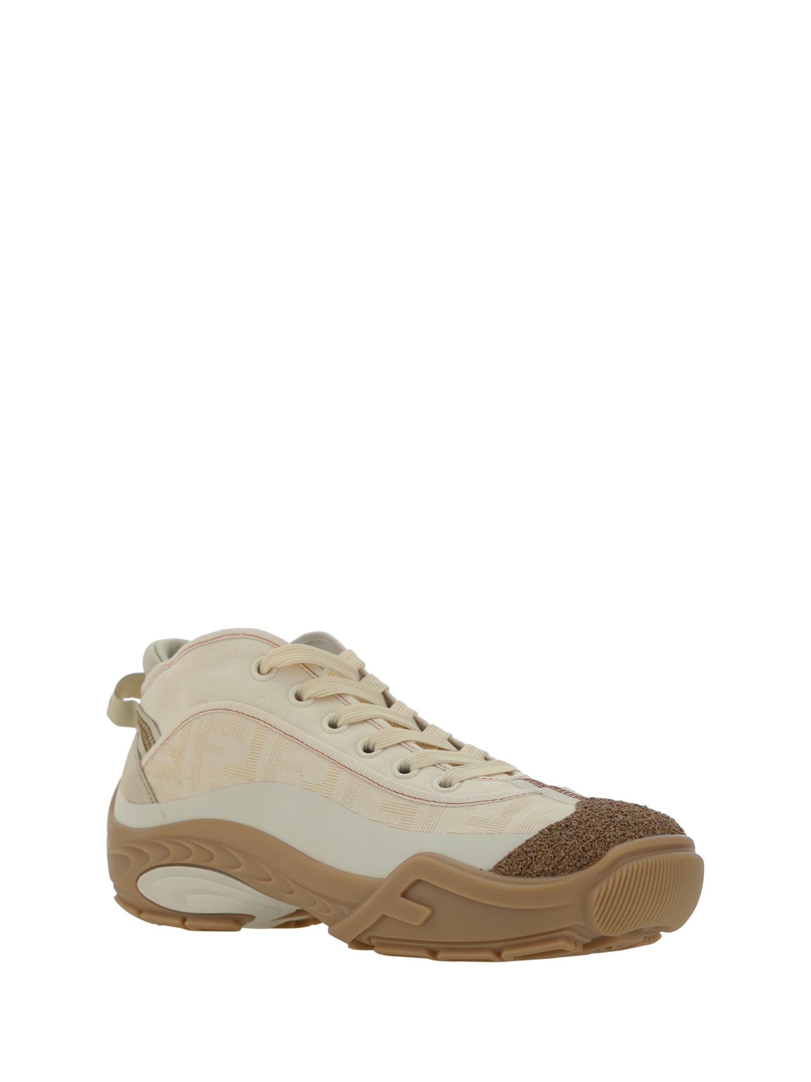Fendi Lab Fabric Sneakers In Neutral