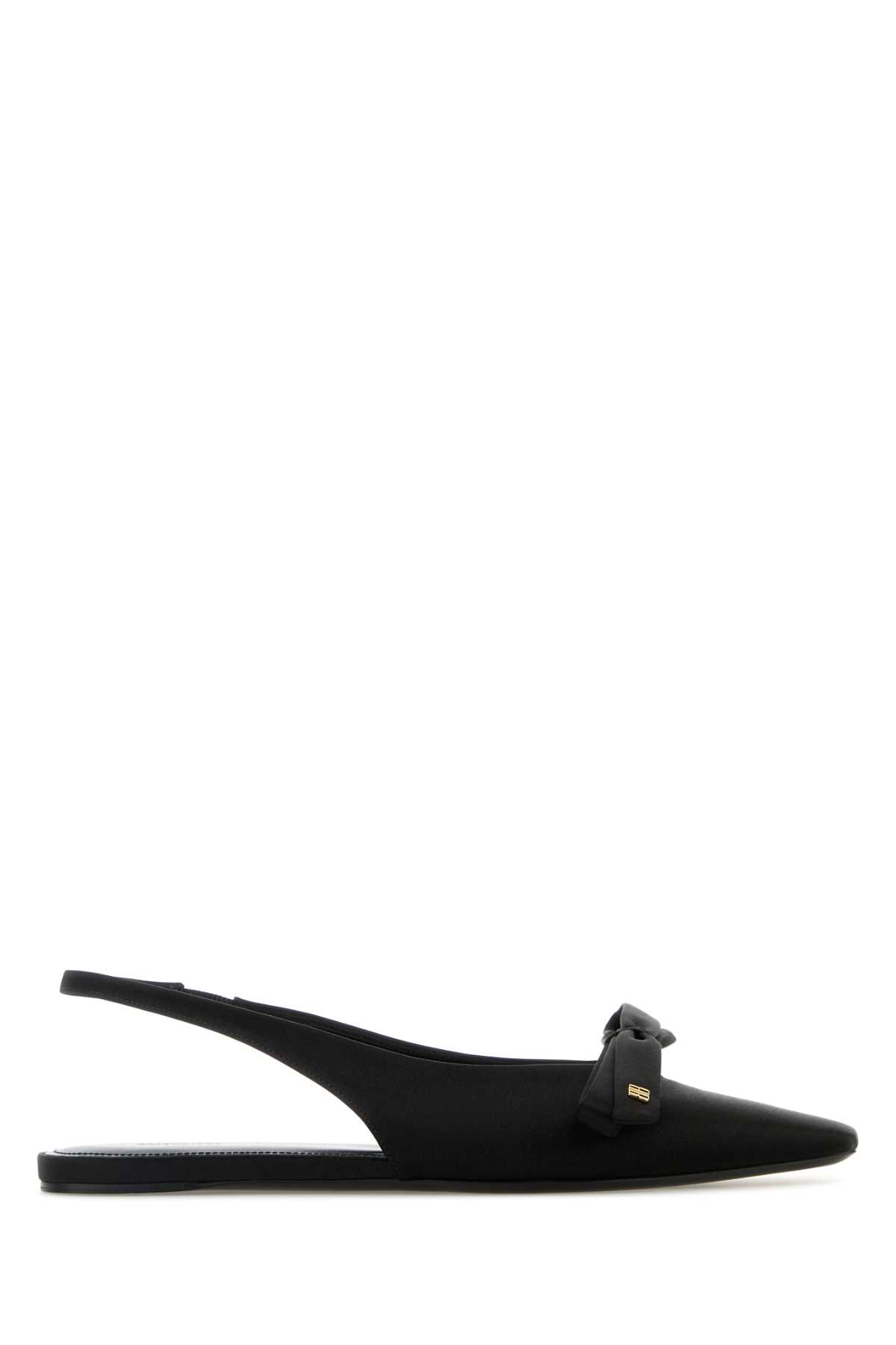 Balenciaga Pointed Toe Slingback Sandals With Bow Detail In Black