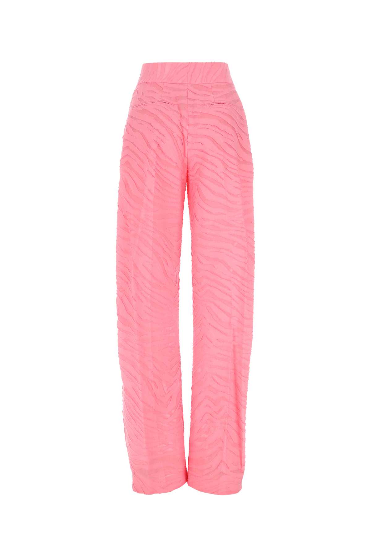 Shop Attico Pink Cotton Blend Wide-leg Gary Pant In 119