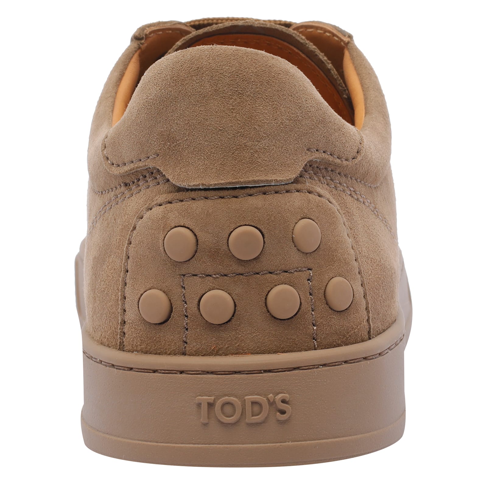Tod's Round Toe Low-top Rubber Sole Sneakers In Brown