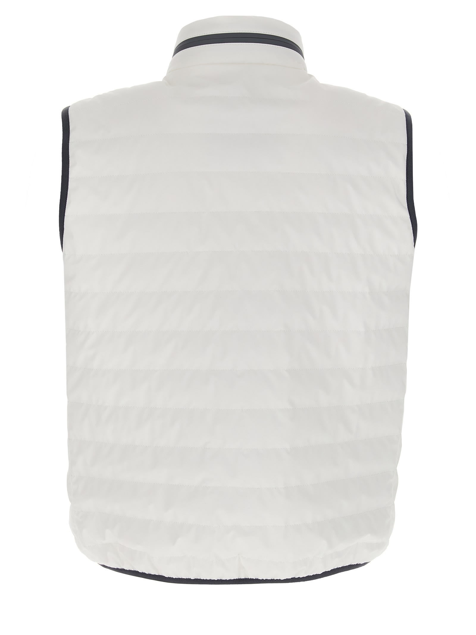 Brunello Cucinelli Water-repellent Waistcoat With Goose Down In White