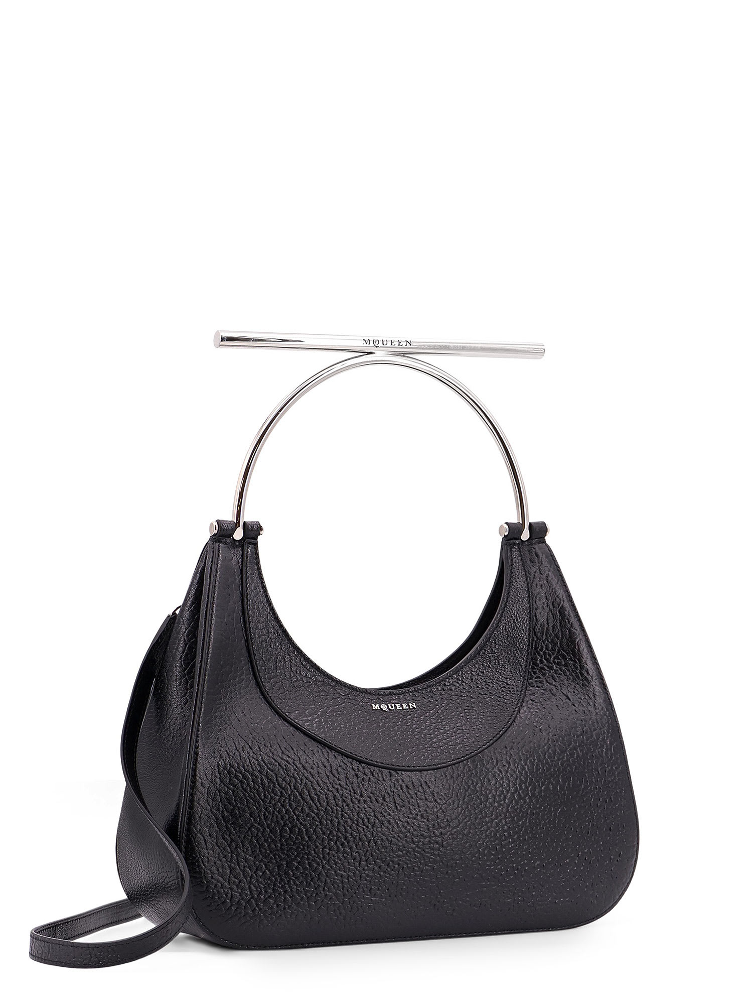 Shop Alexander Mcqueen Cross-bar Handbag In Black