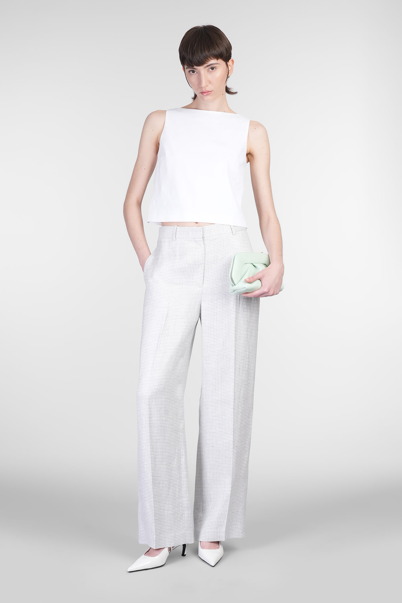 Theory Topwear In White Linen