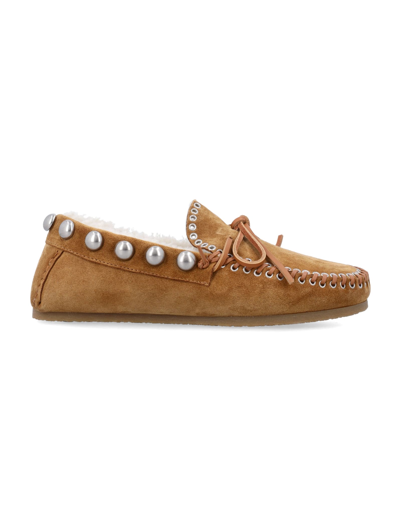 Shop Isabel Marant Fitza Shearling Loafer In Cognac