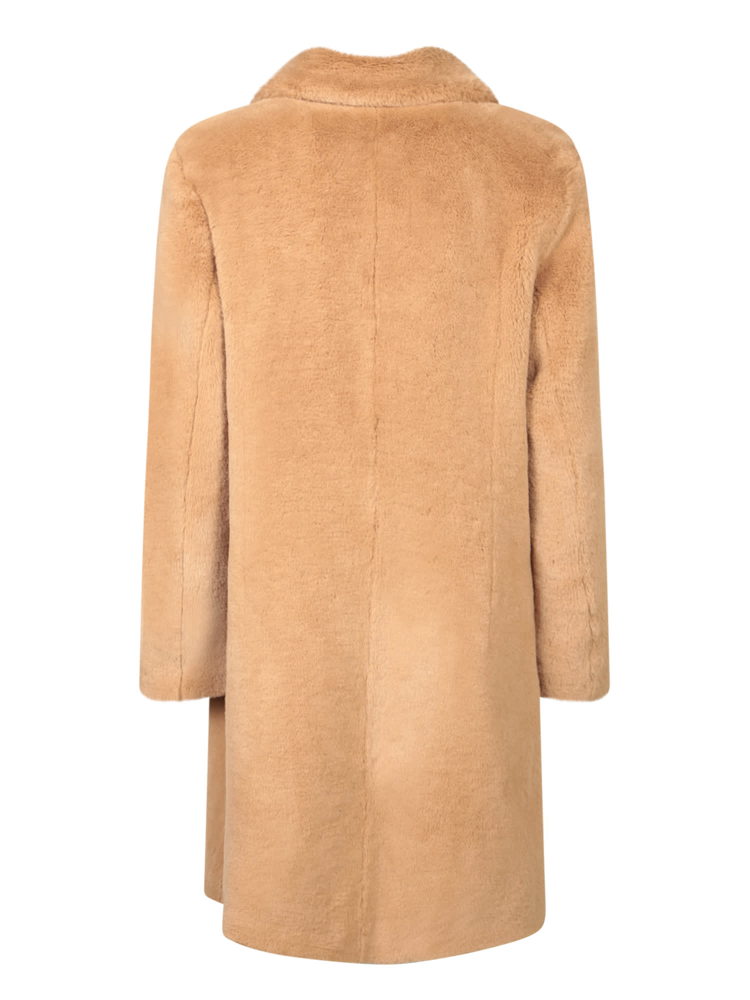 Shop Herno Brown Soft Fur Coat