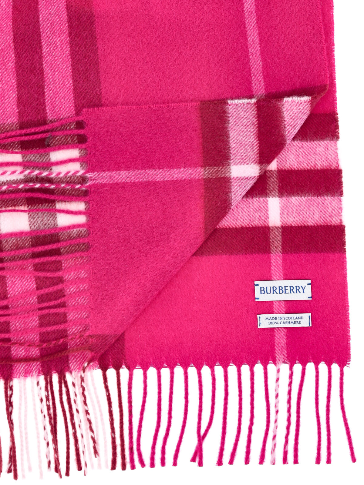 Burberry Rectangular Cashmere Scarf With Iconic Logo Intarsia In Pink