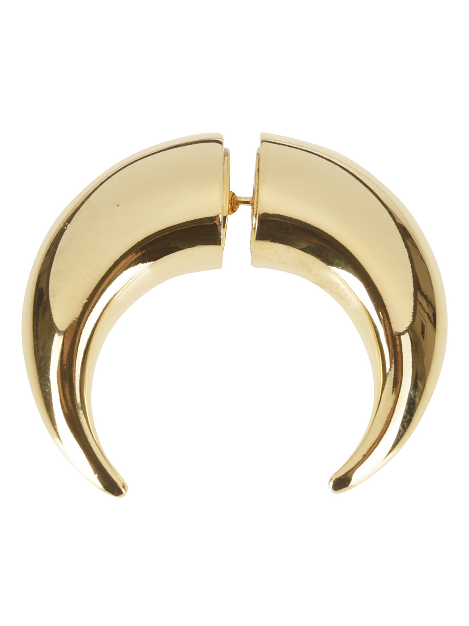 Shop Marine Serre Regenerated Single Tin Moon Stud Earring In Gold