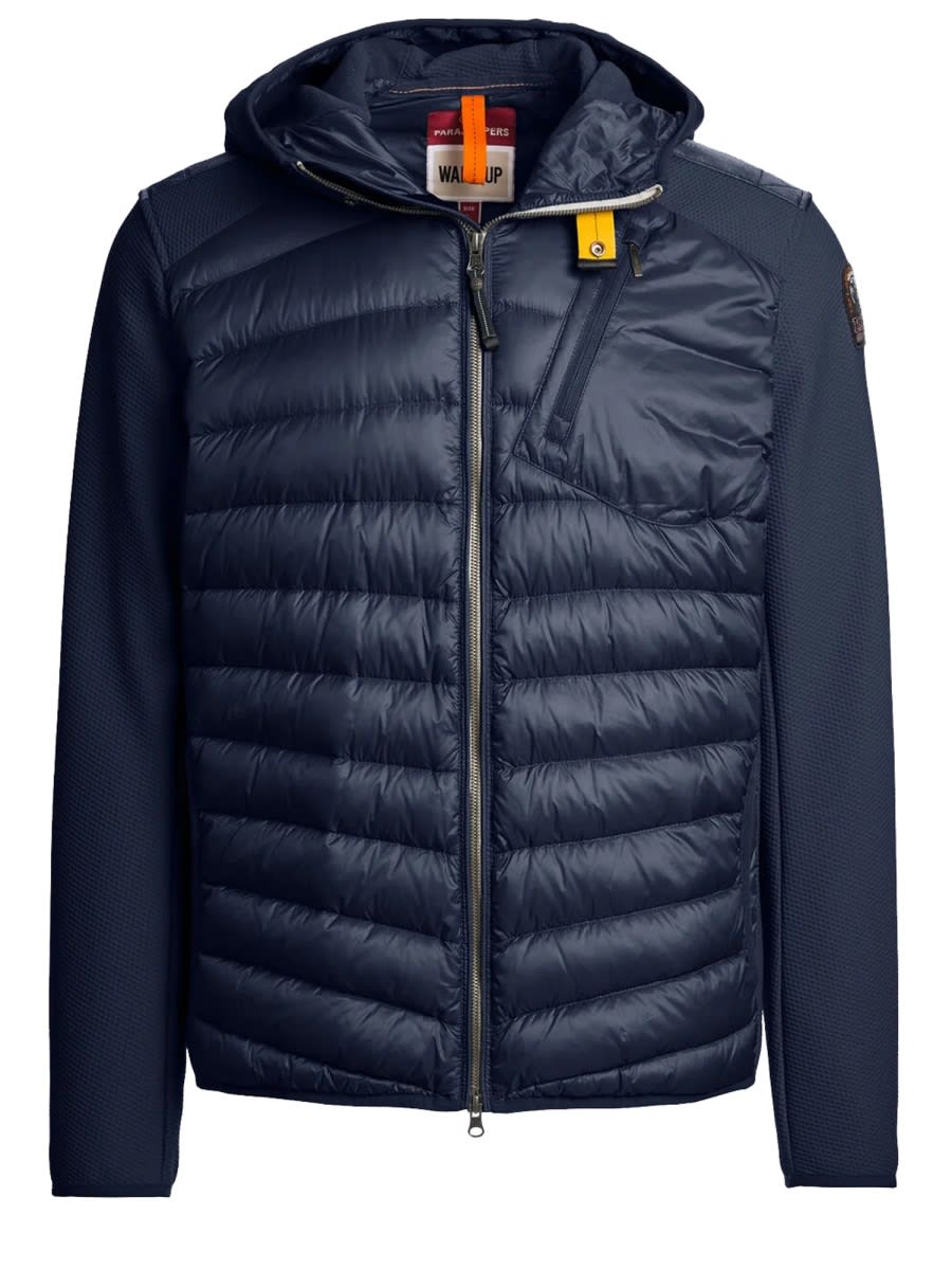 Parajumpers Slim Fit Quilted Hooded Jacket Nolan In Blue
