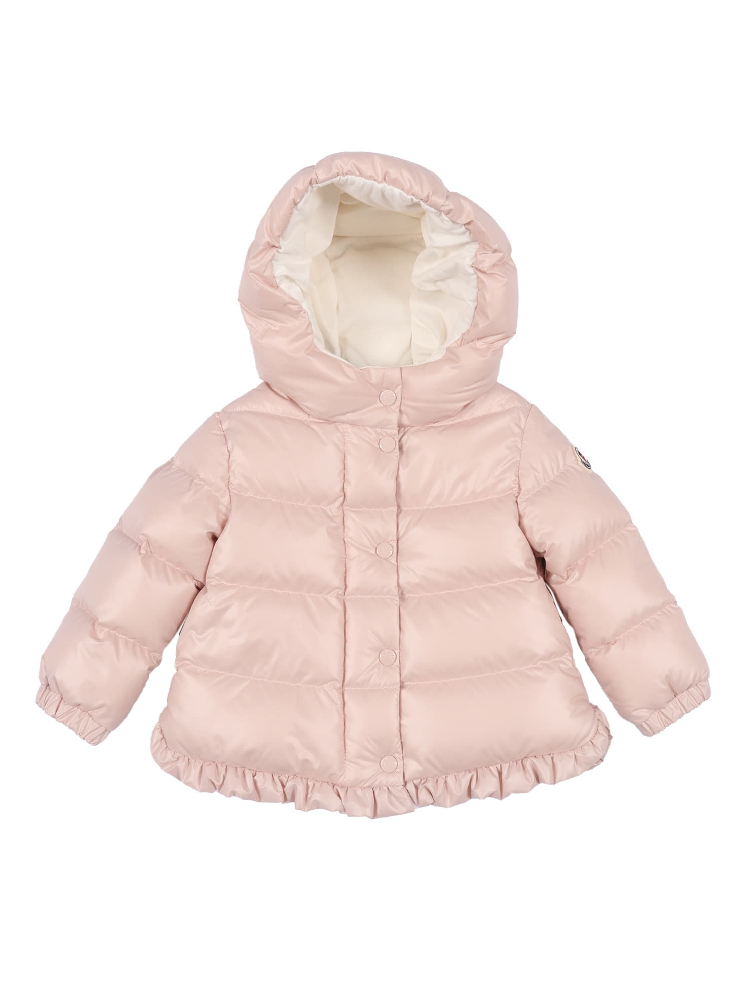 Moncler Long Sleeve Down Jacket In Pink