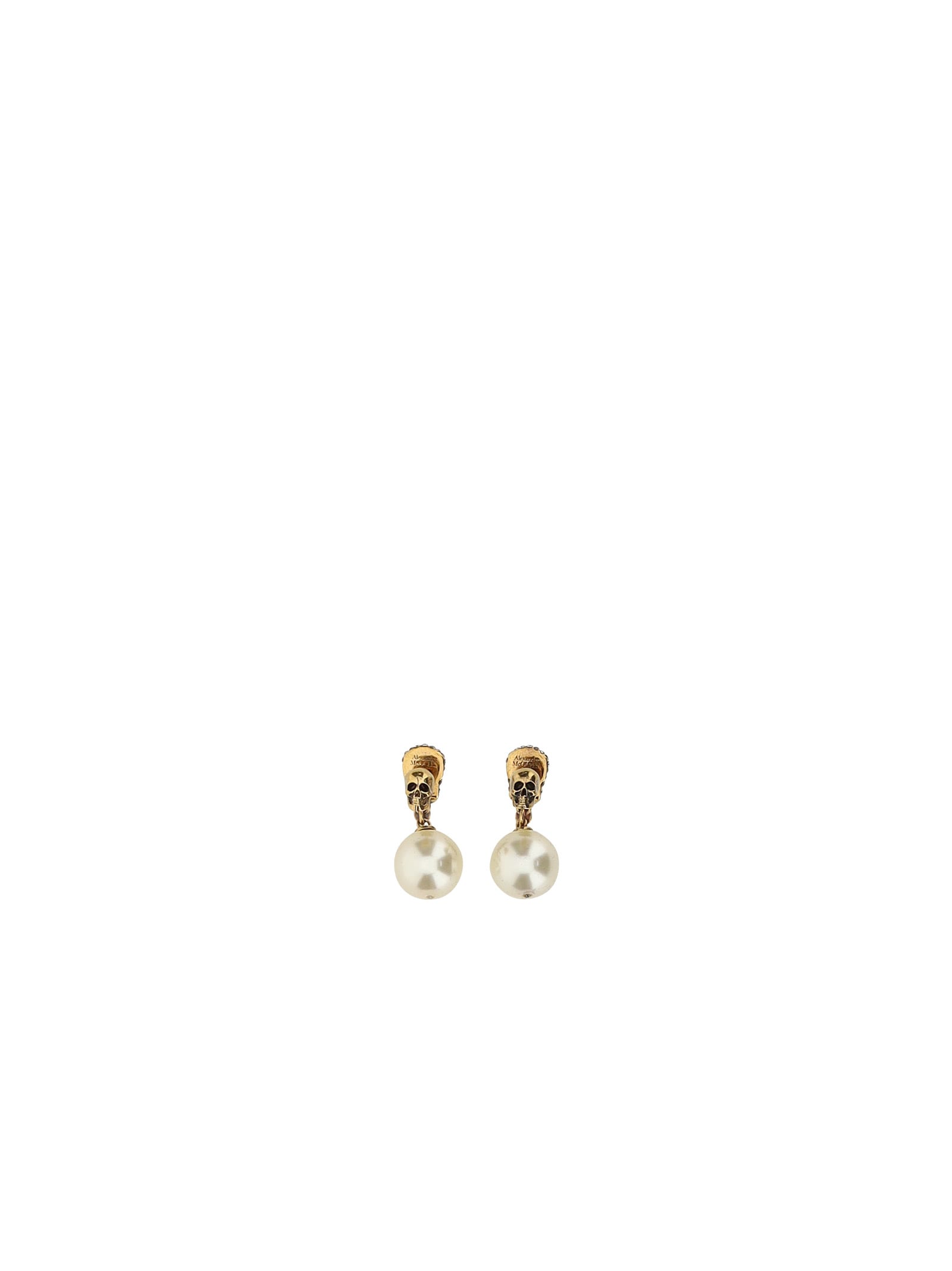 Shop Alexander Mcqueen Pearl Earrings In Gold
