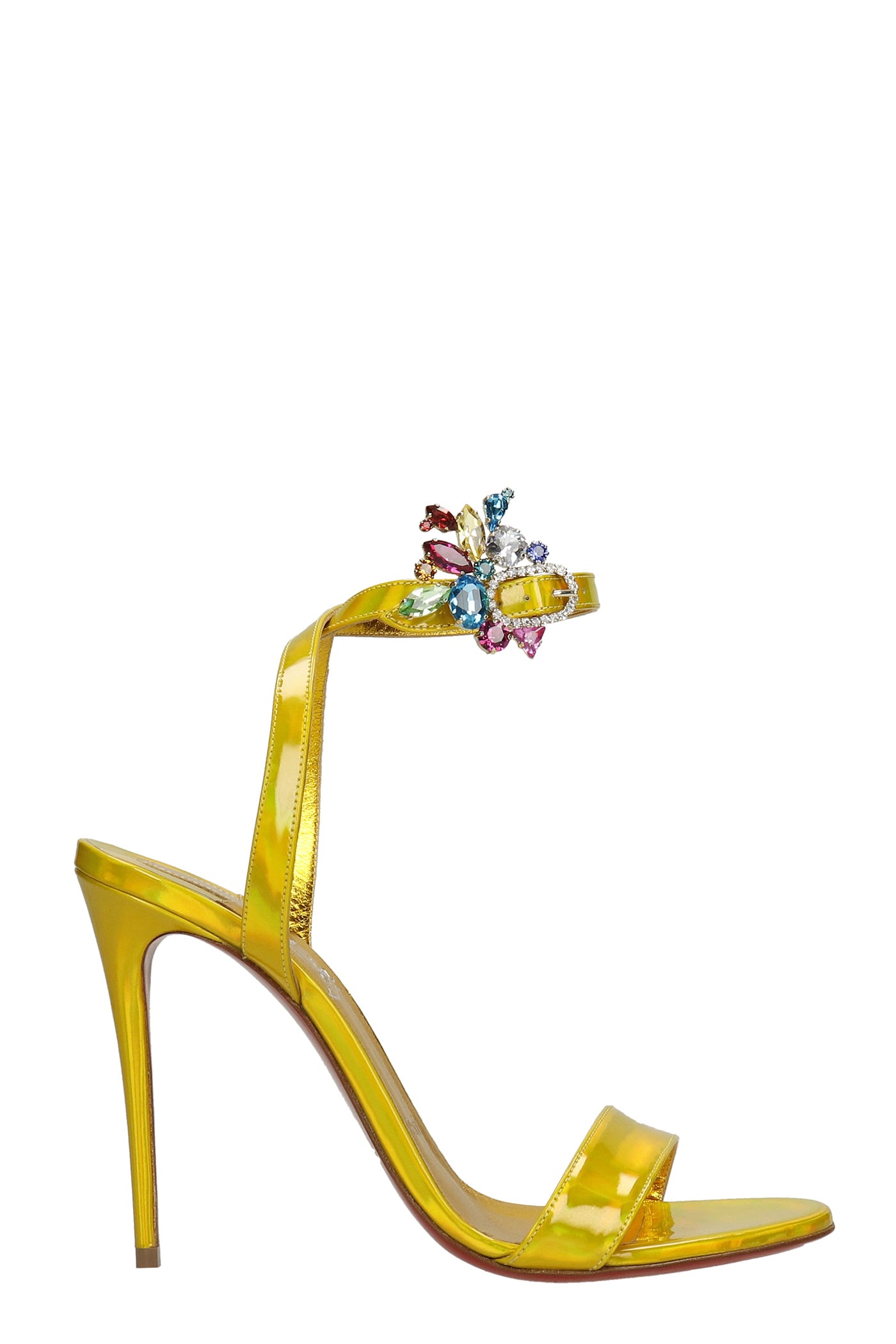 Christian Louboutin Goldie Joli 100 Sandals In Yellow Leather