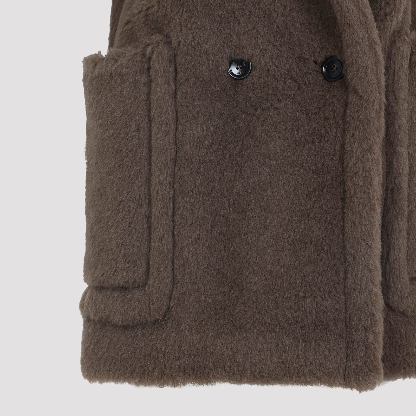 Max Mara Bormida Fur Double-breasted Vest In Brown