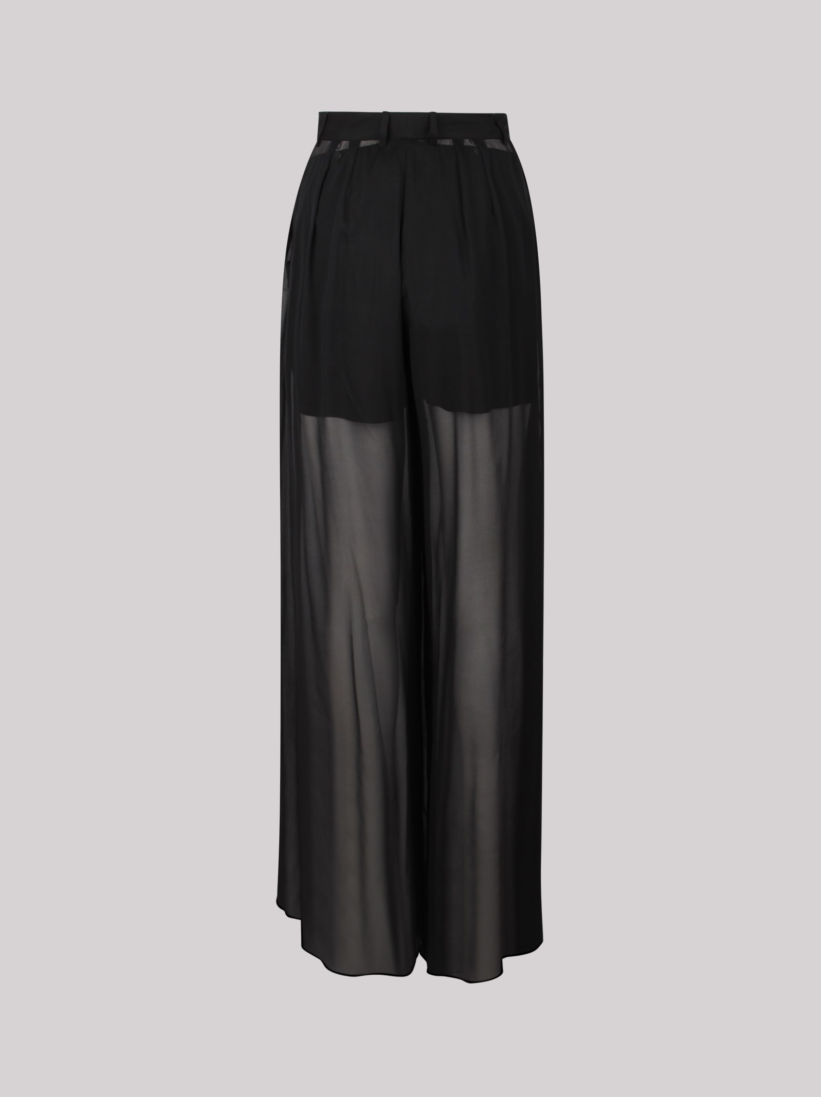 Shop Dolce & Gabbana Wide-leg Stretch-silk Trousers