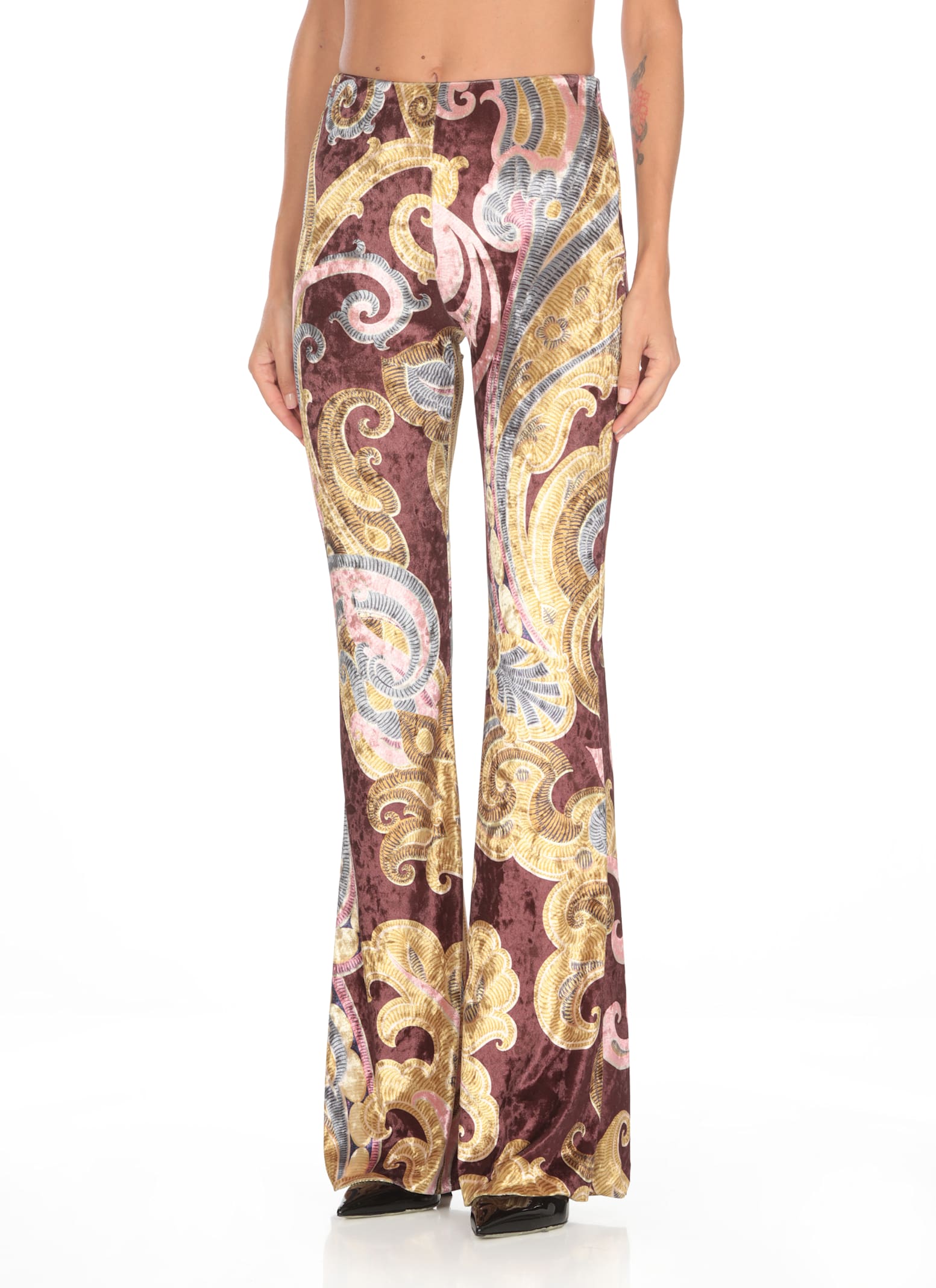 Shop Etro Chenille Pants In Multicolour