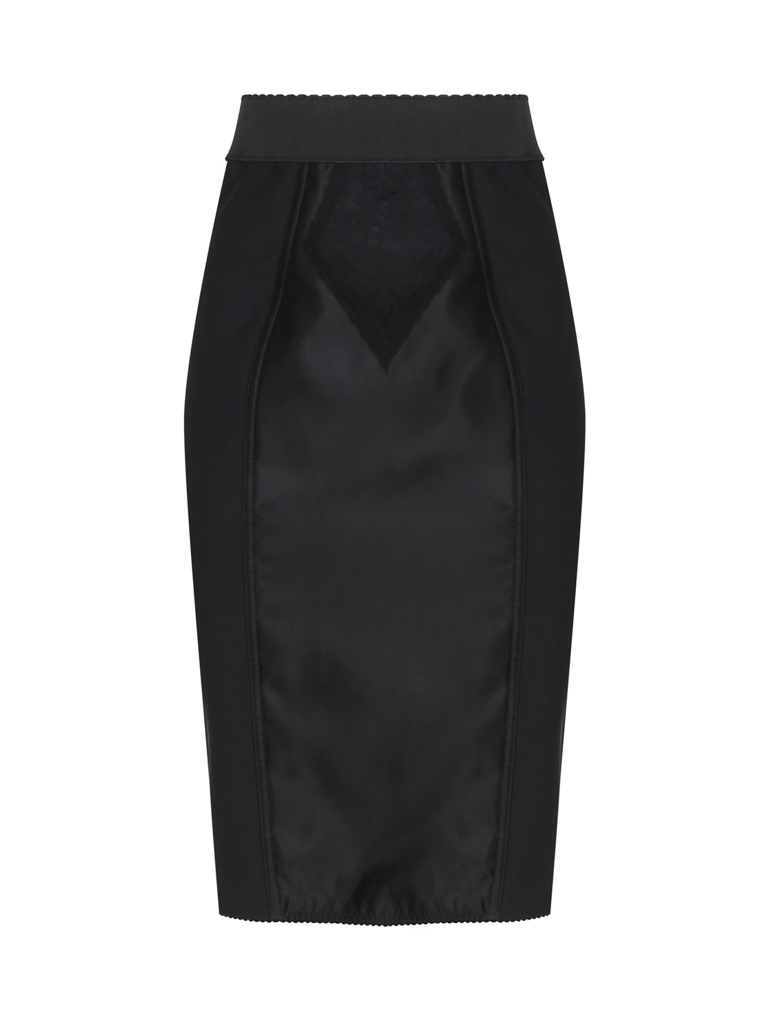 Shop Dolce & Gabbana Marquisette And Satin Corsetry Skirt In Black