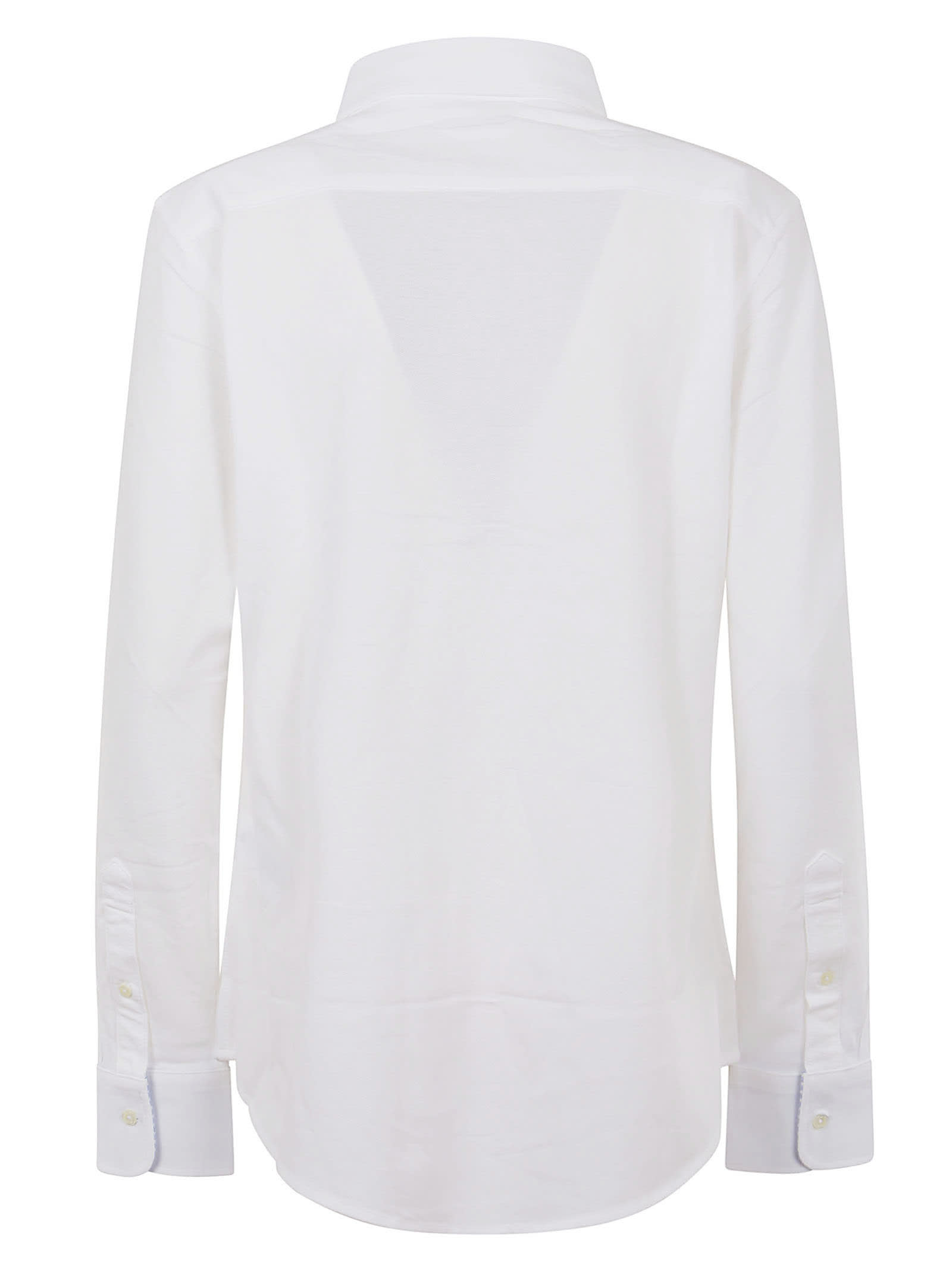 Polo Ralph Lauren Long Sleeve Button-up Shirt With Embroidered Logo In White