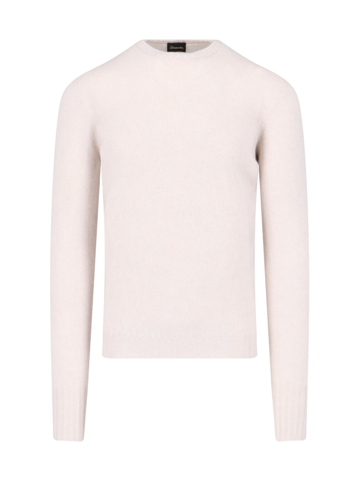 Drumohr Ribbed Crewneck Sweater With Soft Texture In Crema